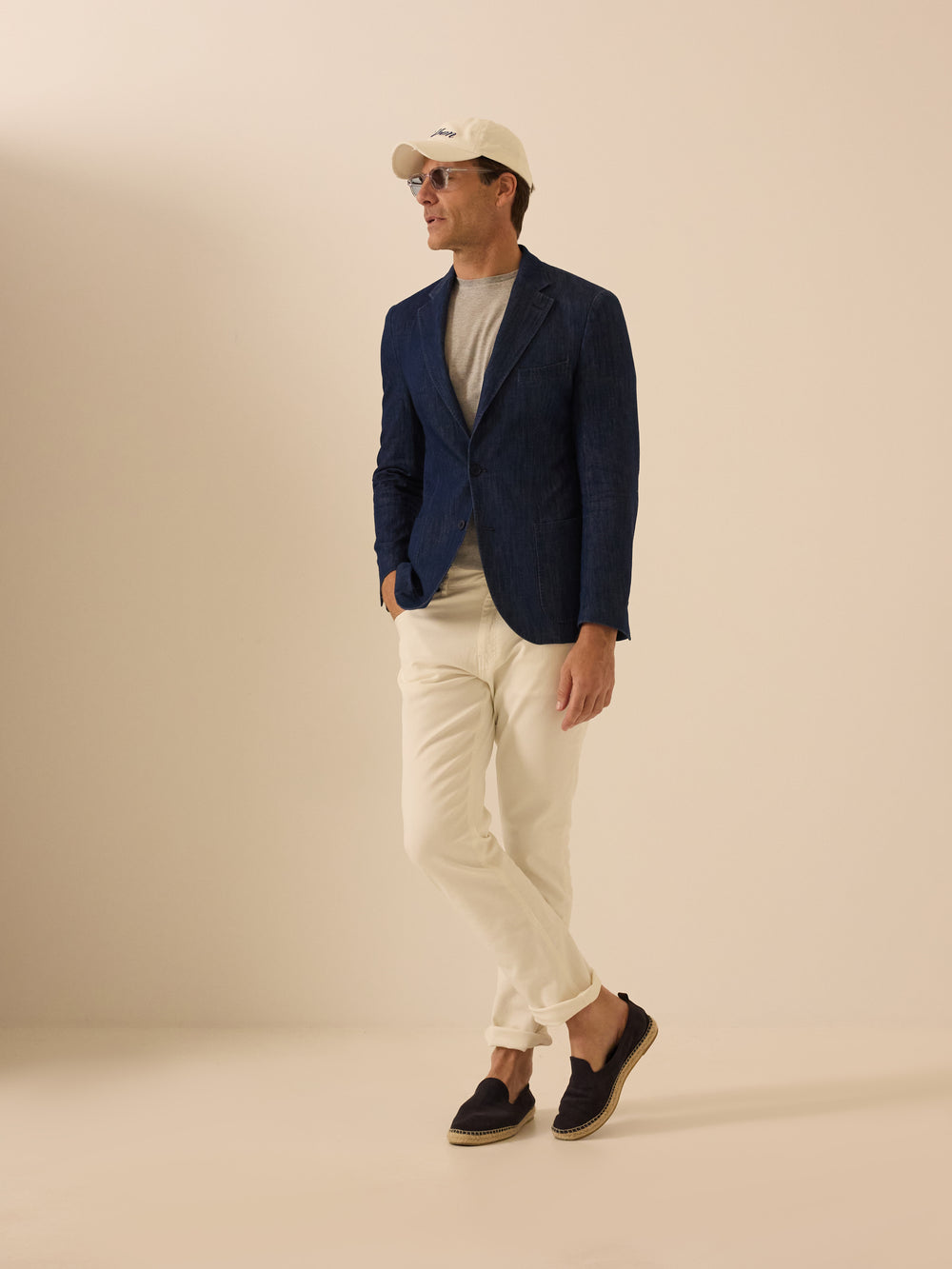 Americana denim lavado azul medio