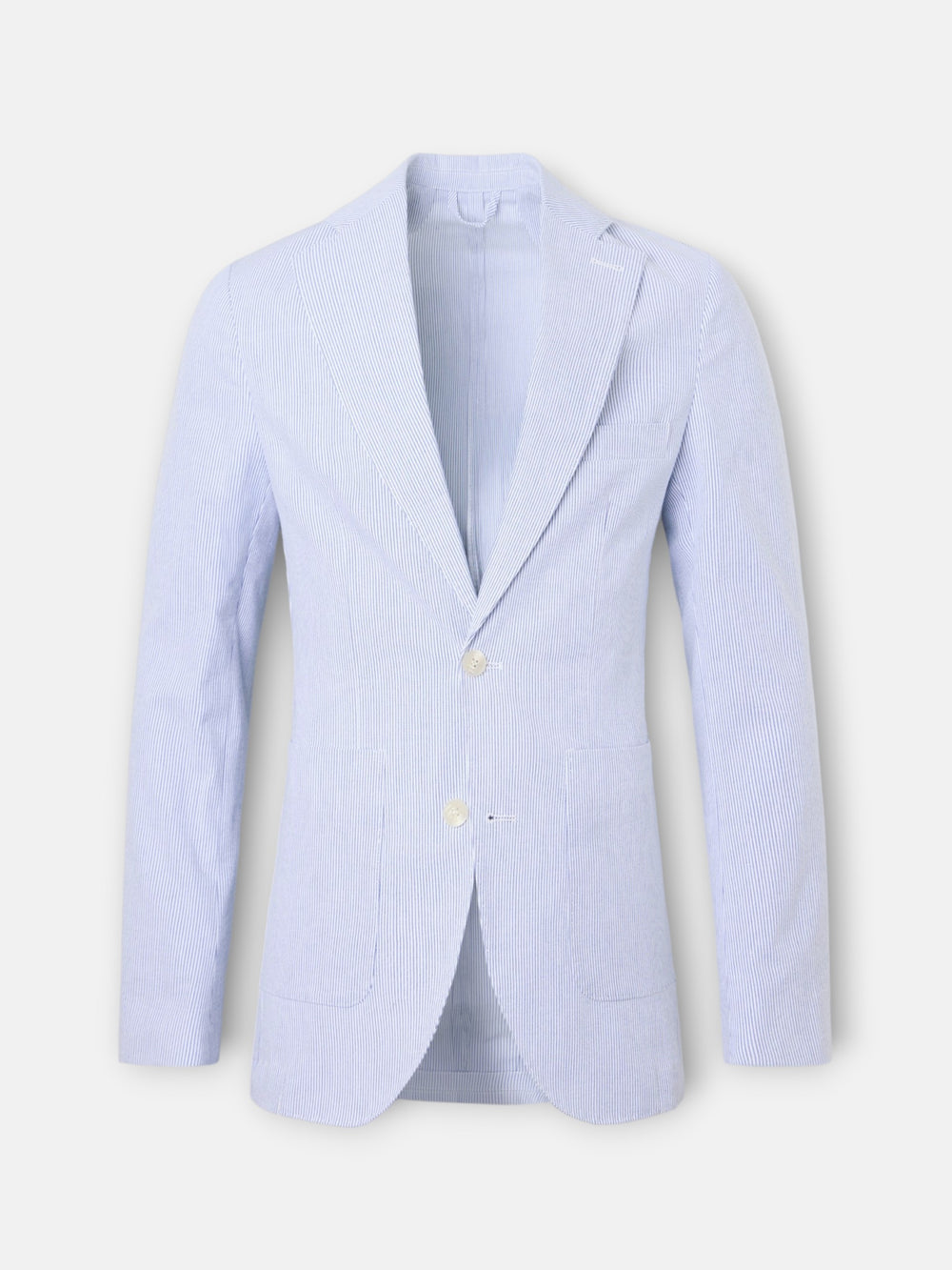 Veste américaine seersucker à rayures bleues