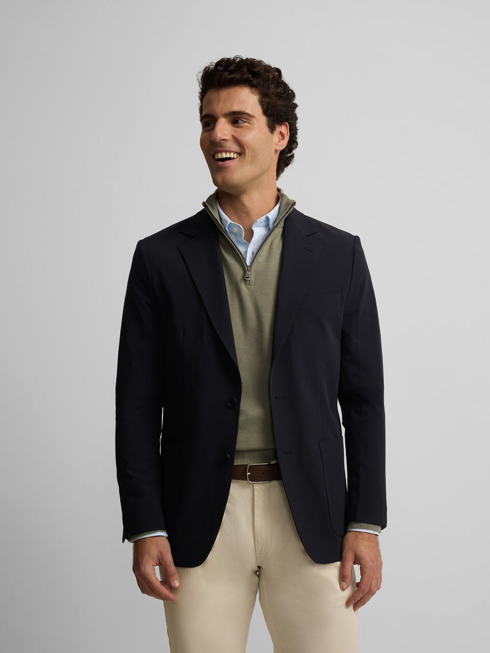 Americana tecnica azul marino