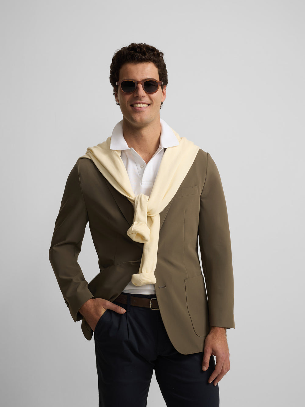 Green technical blazer