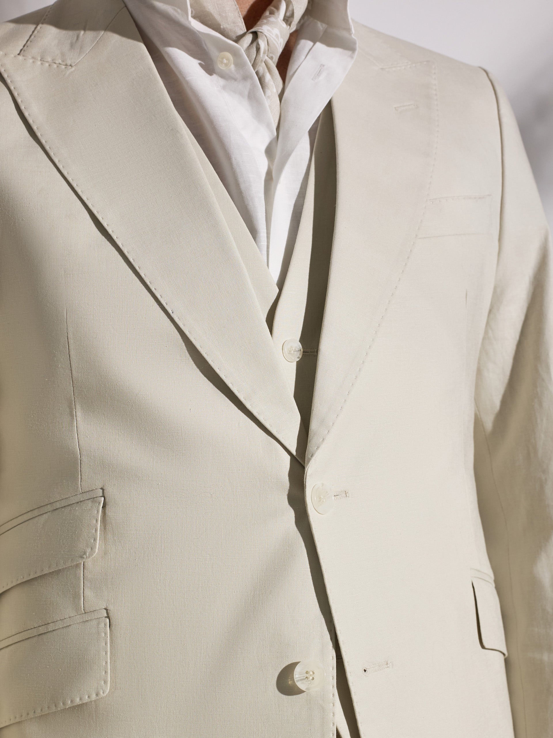 Blazer de fato único linho pedra