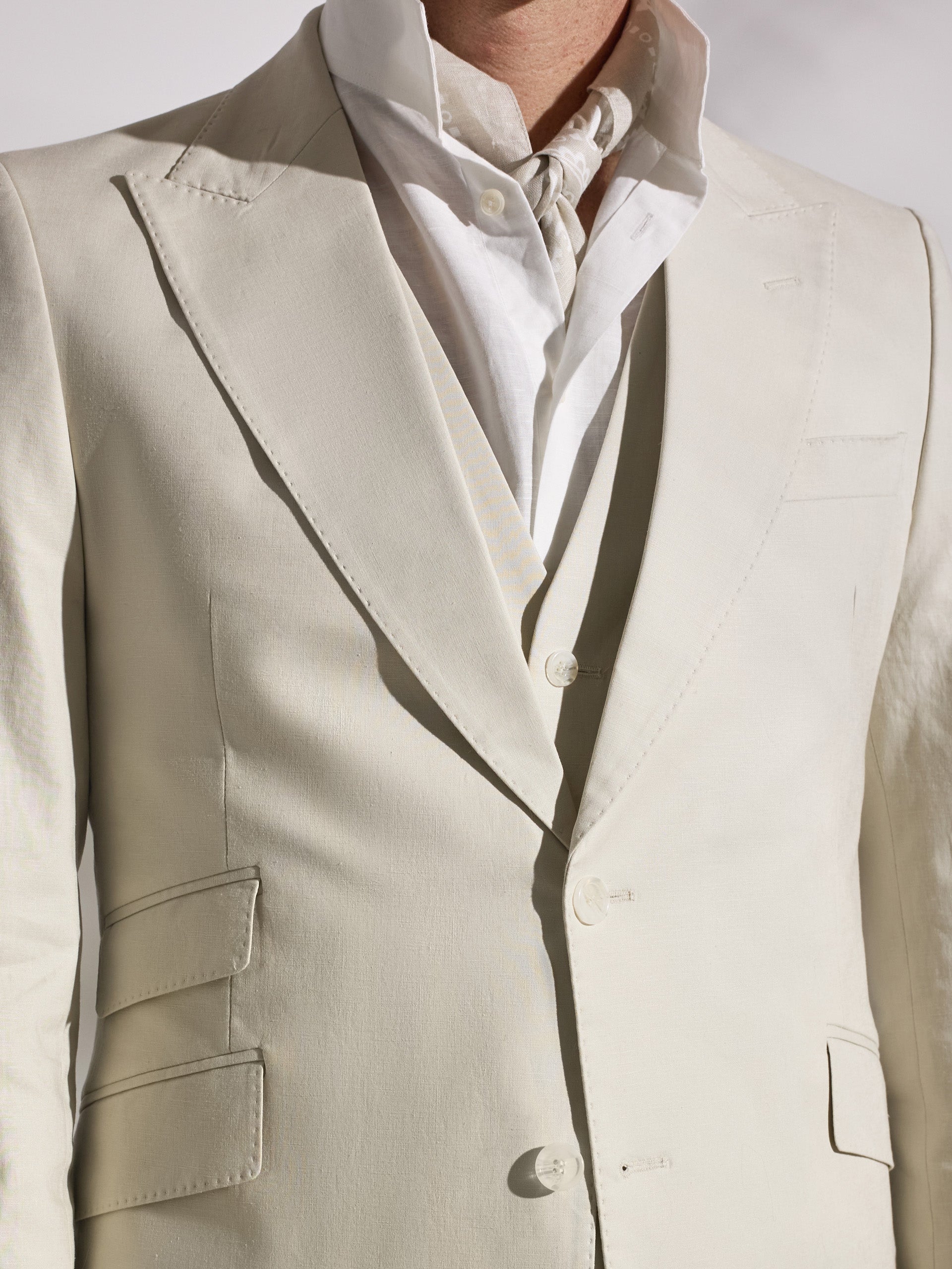 Blazer de fato único linho pedra