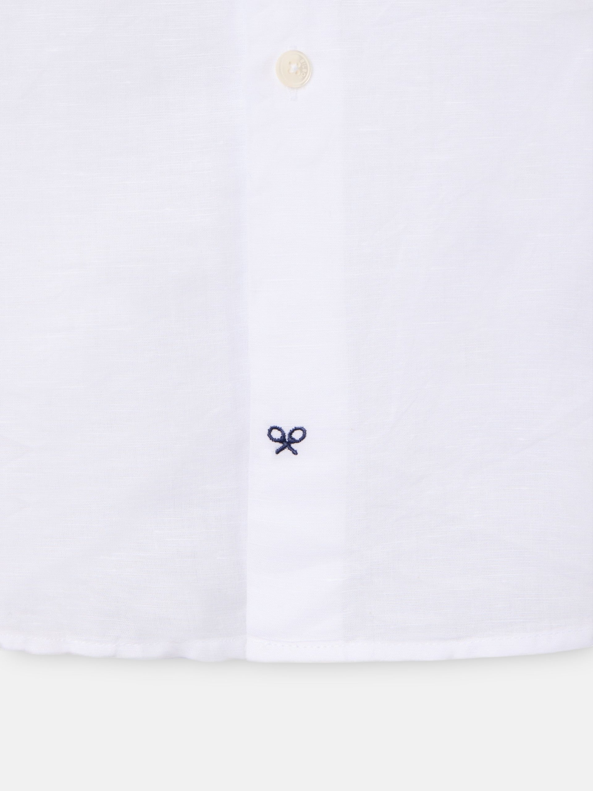 Camisa de linho unique gola alta branca