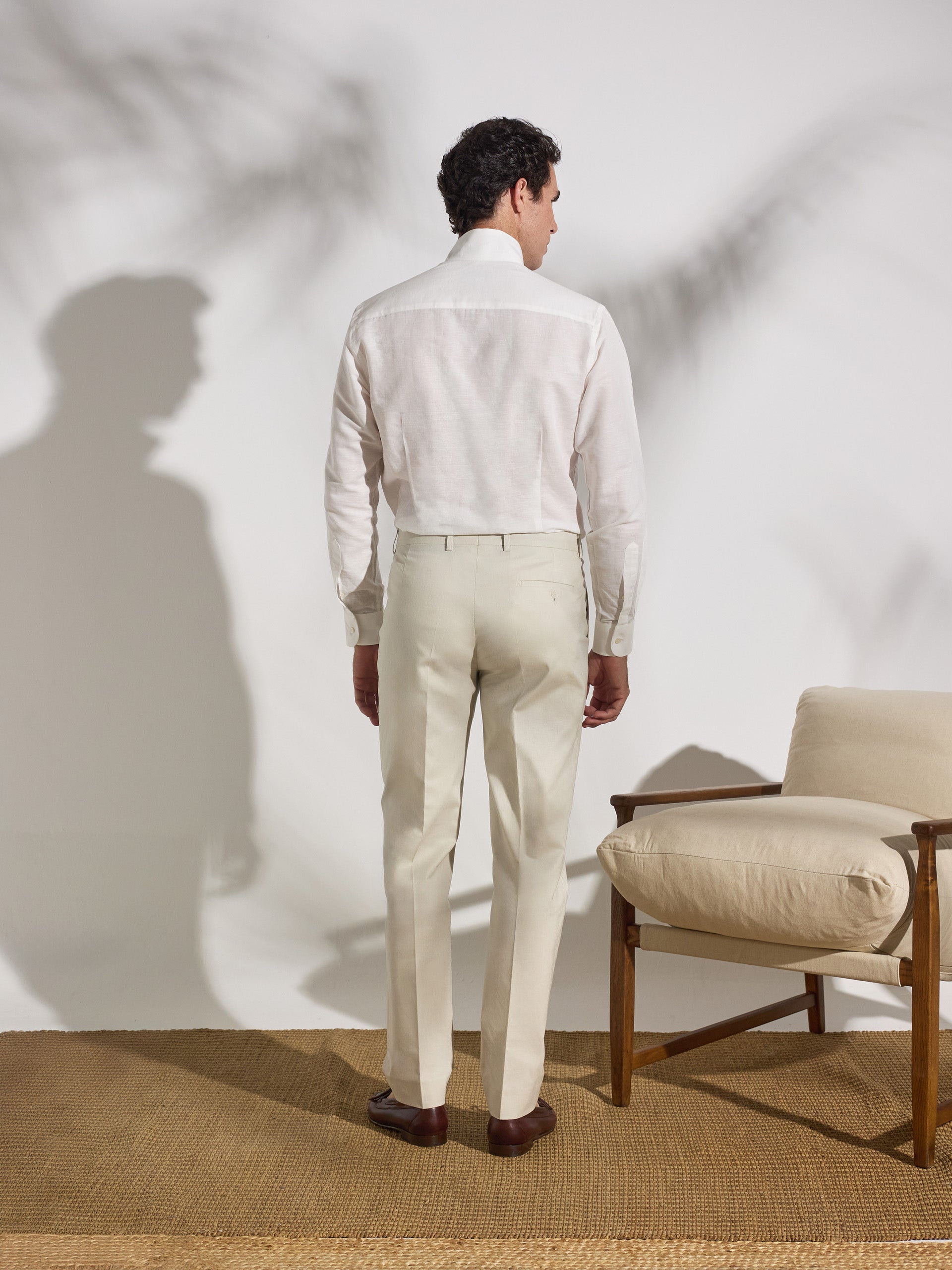 Camisa de linho unique gola alta branca