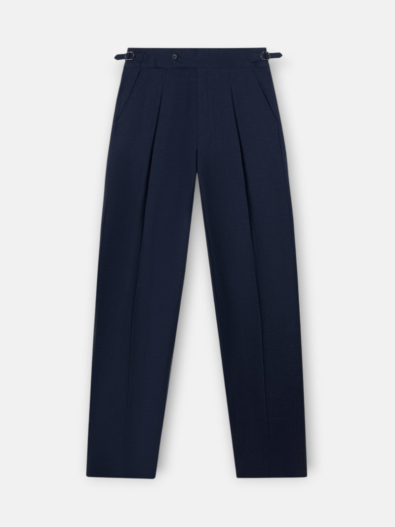 Pantalon vestir pinzas azul medio