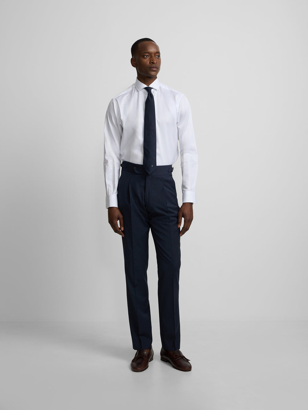 Pantalon habillé à pinces bleu moyen