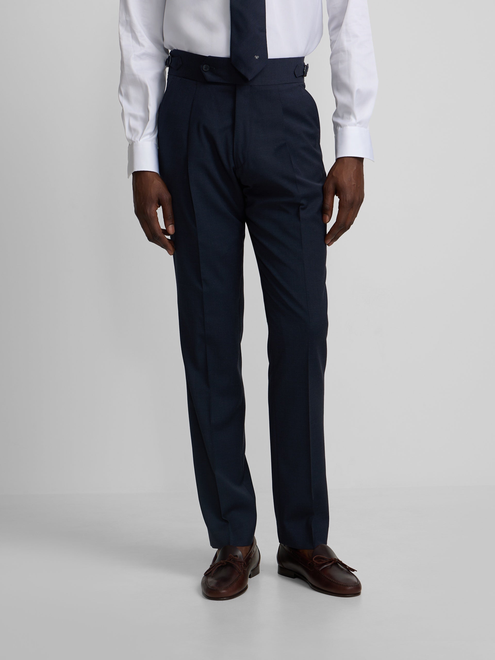 Pantalon habillé à pinces bleu moyen
