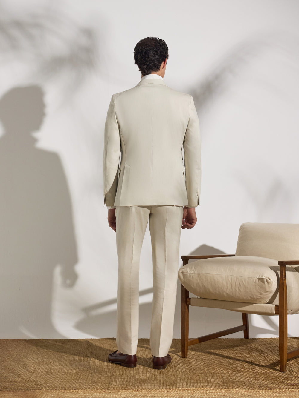 Pantalon traje unique lino piedra
