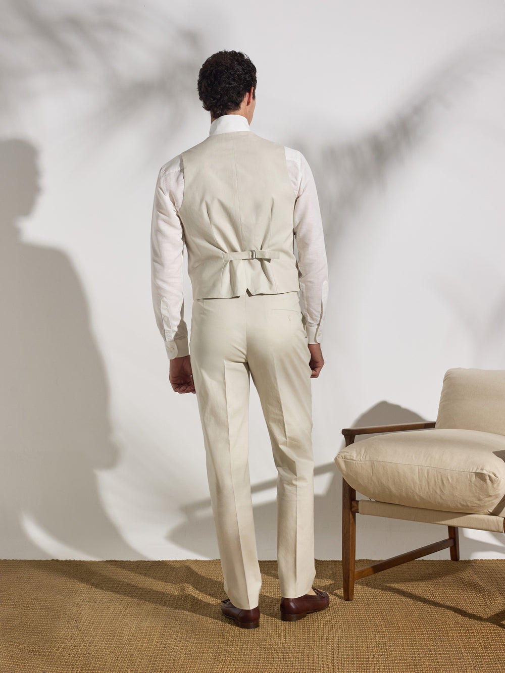 Pantalon traje unique lino piedra