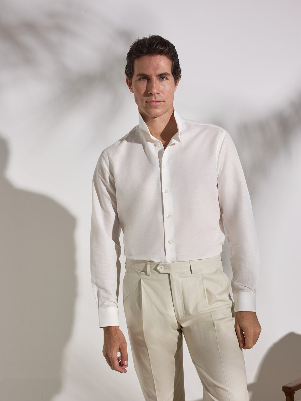 Pantalon traje unique lino piedra