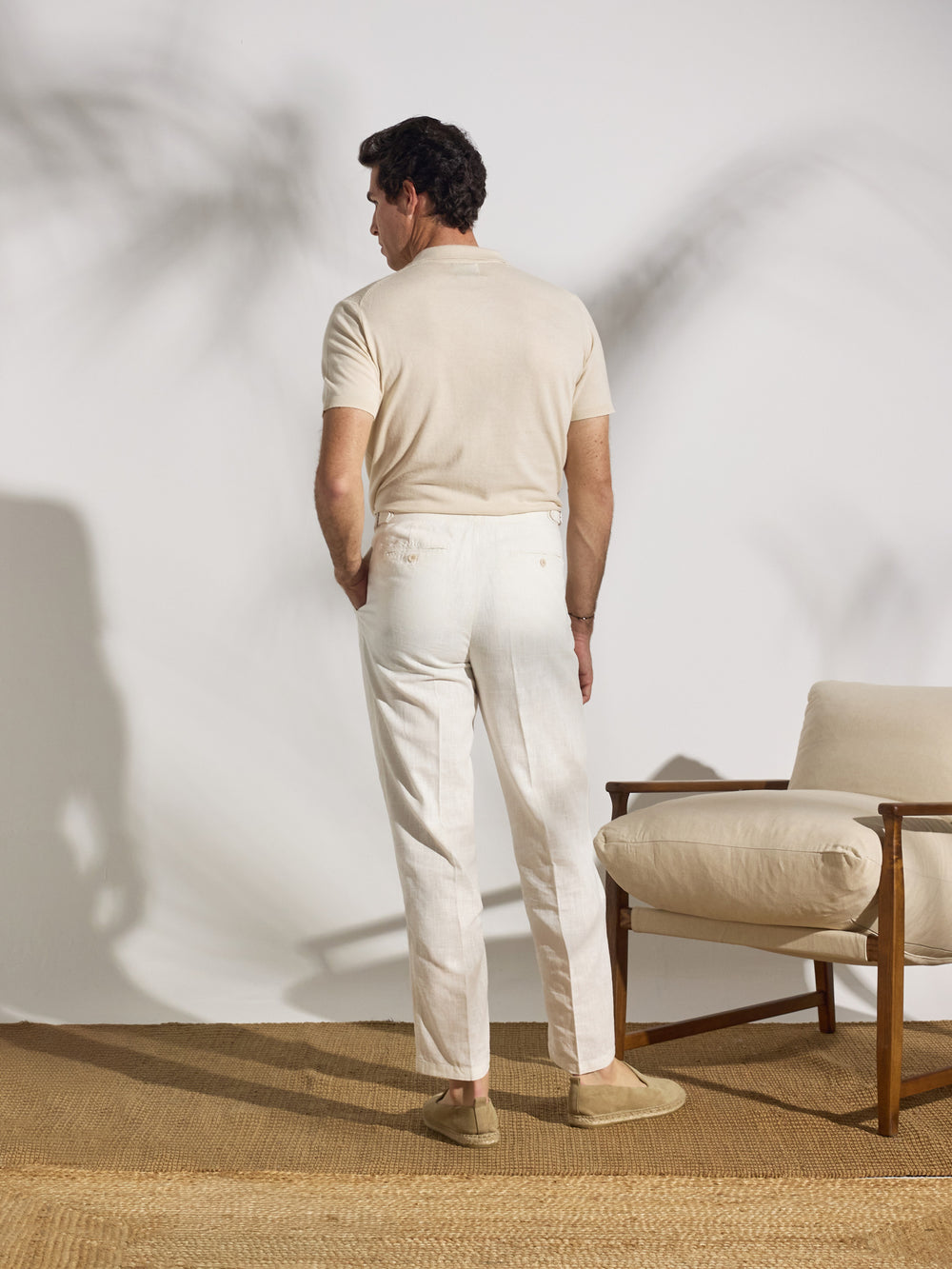 Pantalon beige à pinces unique