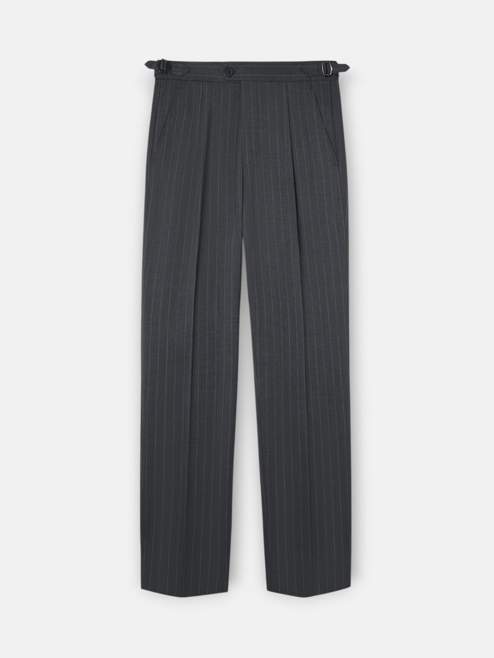 Pantalon traje cruzado raya diplomatica gris