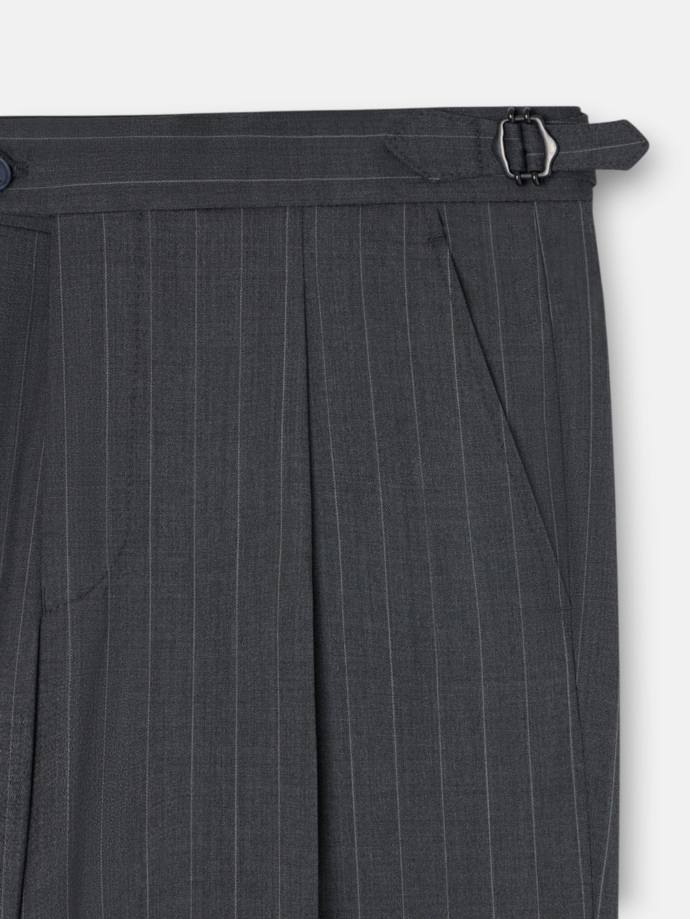 Pantalon traje cruzado raya diplomatica gris