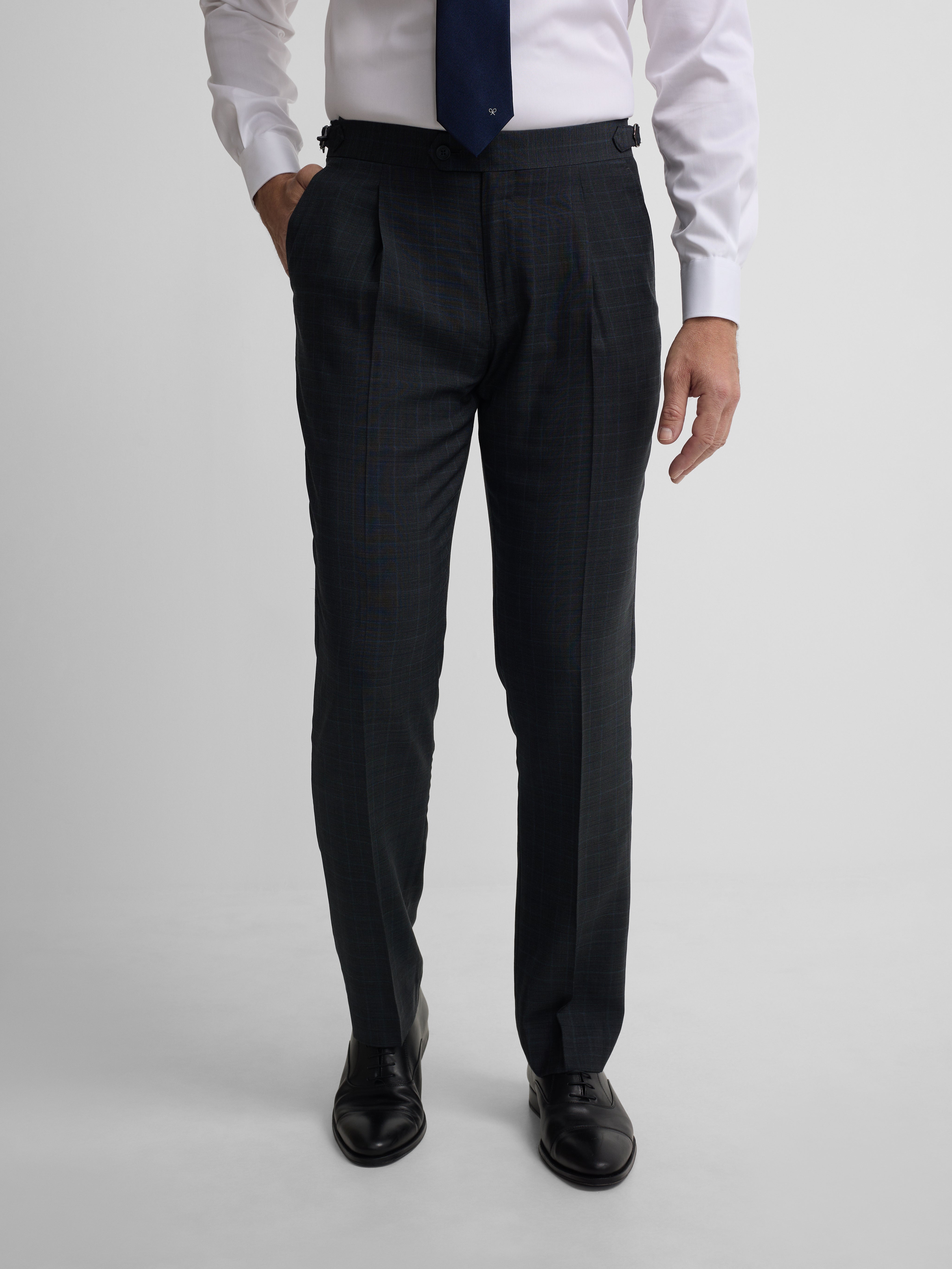 Grey Prince of Wales suit trousers