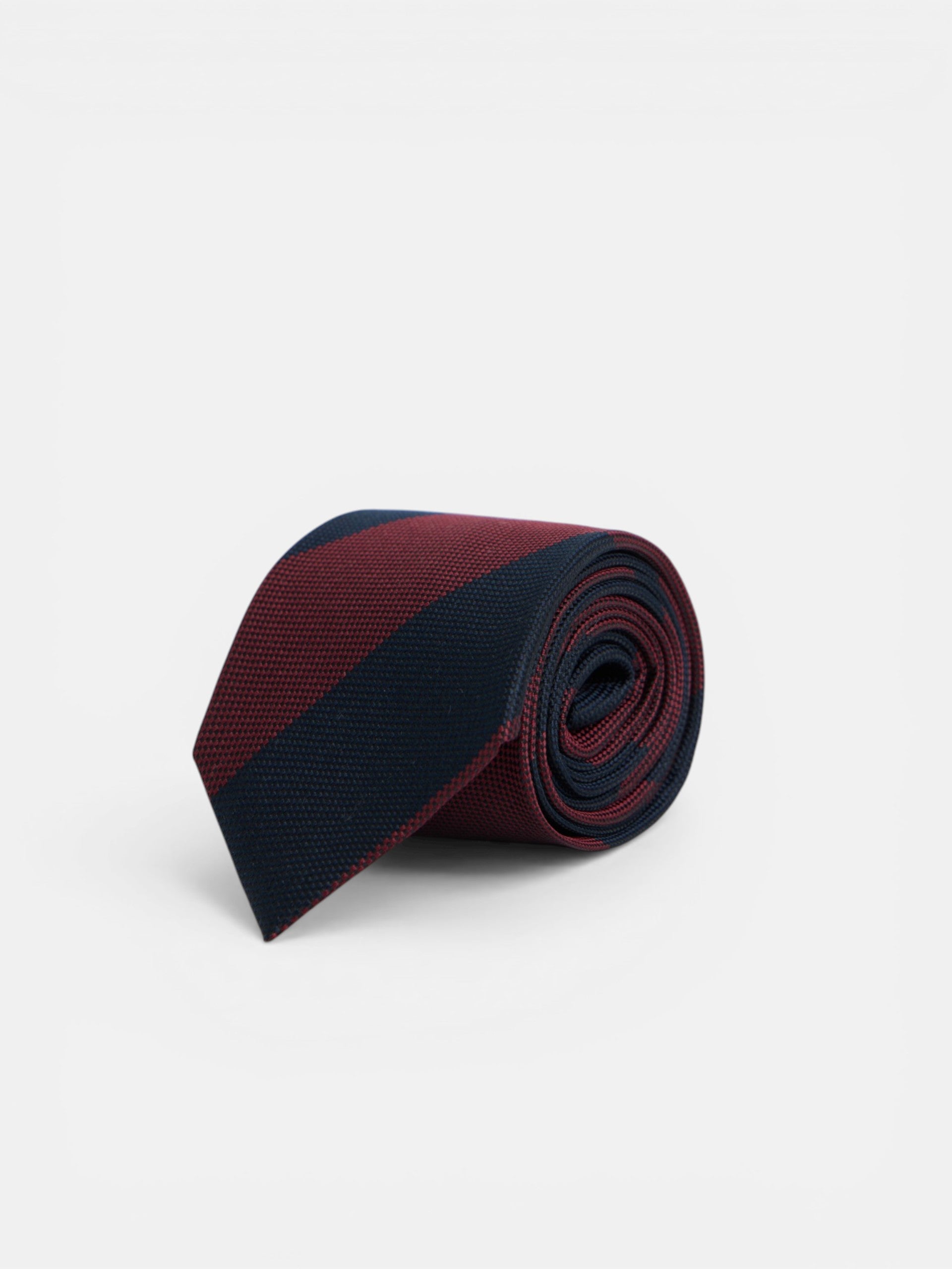Corbata rayas regimental burdeos marino