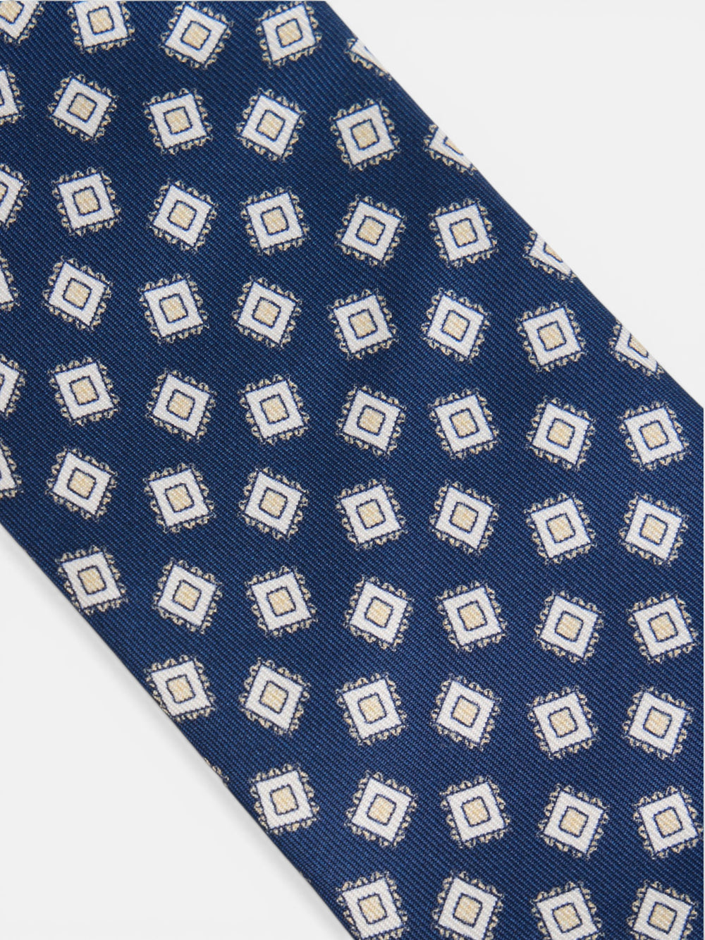 Gravata padrão xadrez irregular azul-marinho