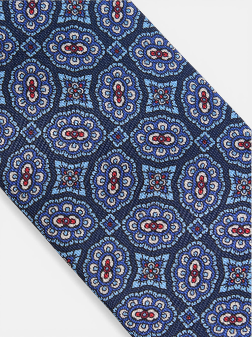 Gravata padrão azulejo azul-marinho