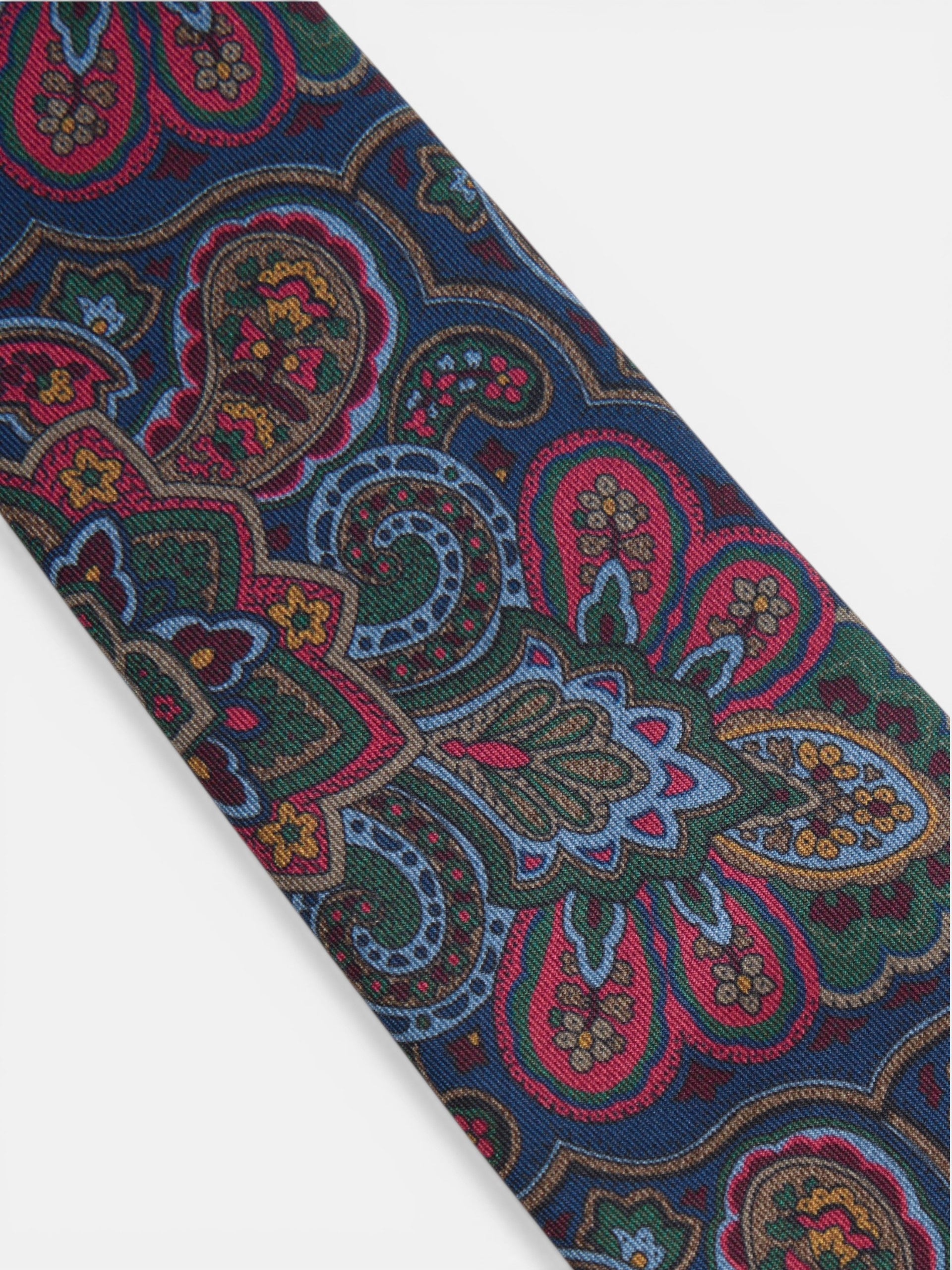 Corbata estampado floral azul marino