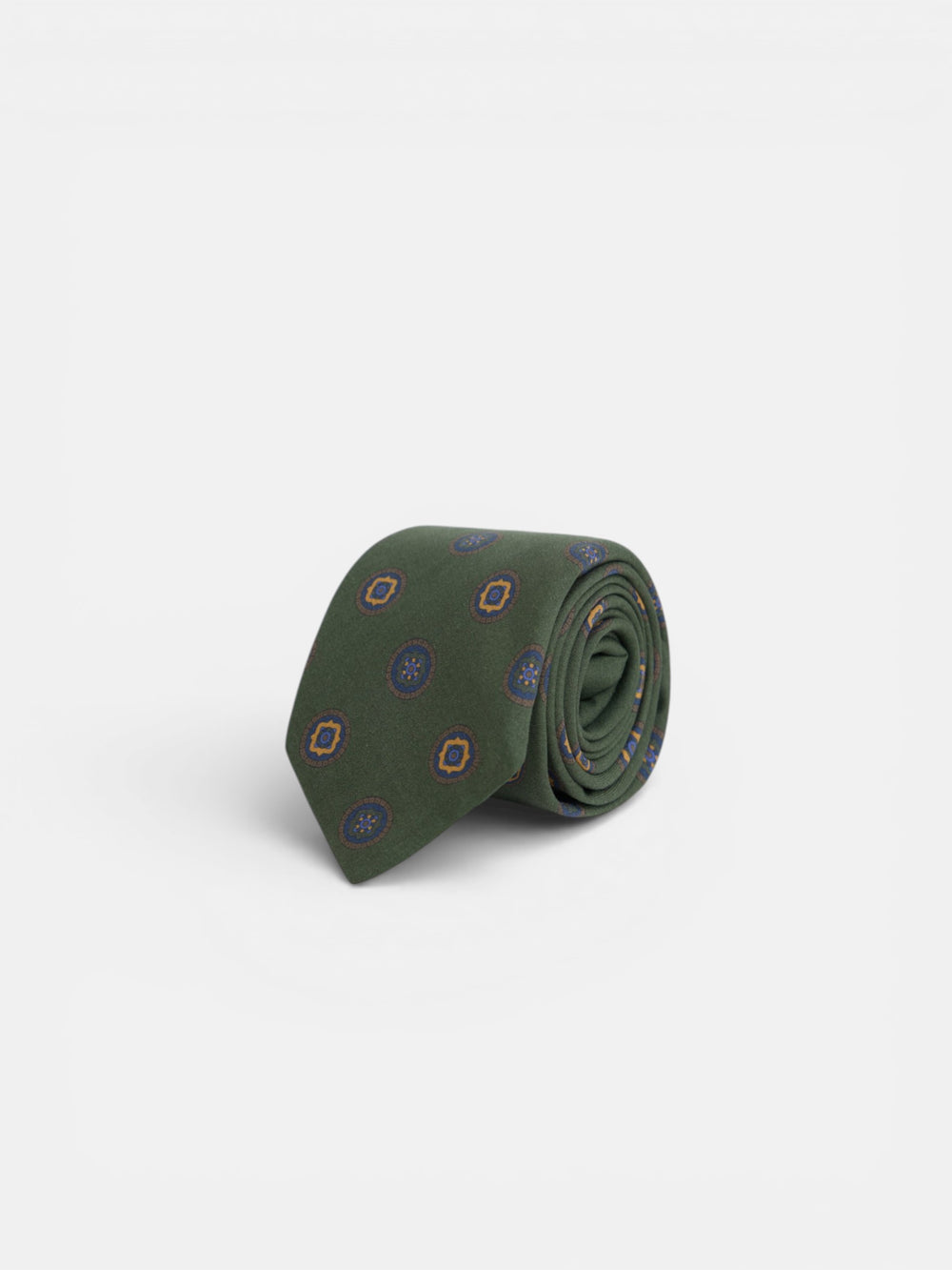 Cravate à cercles géométriques verts