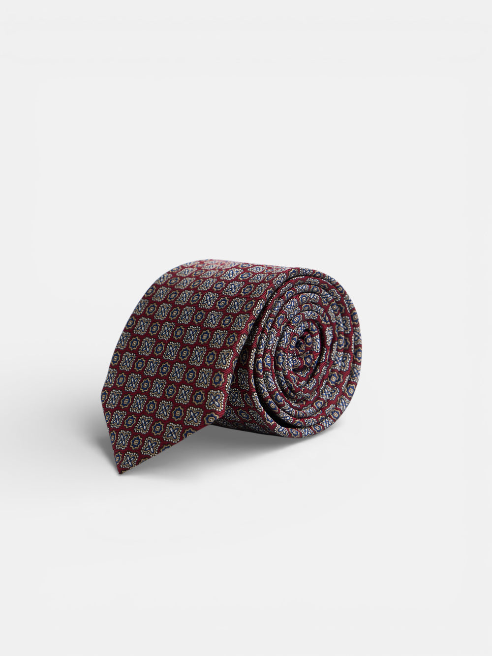 Burgundy floral pattern tie