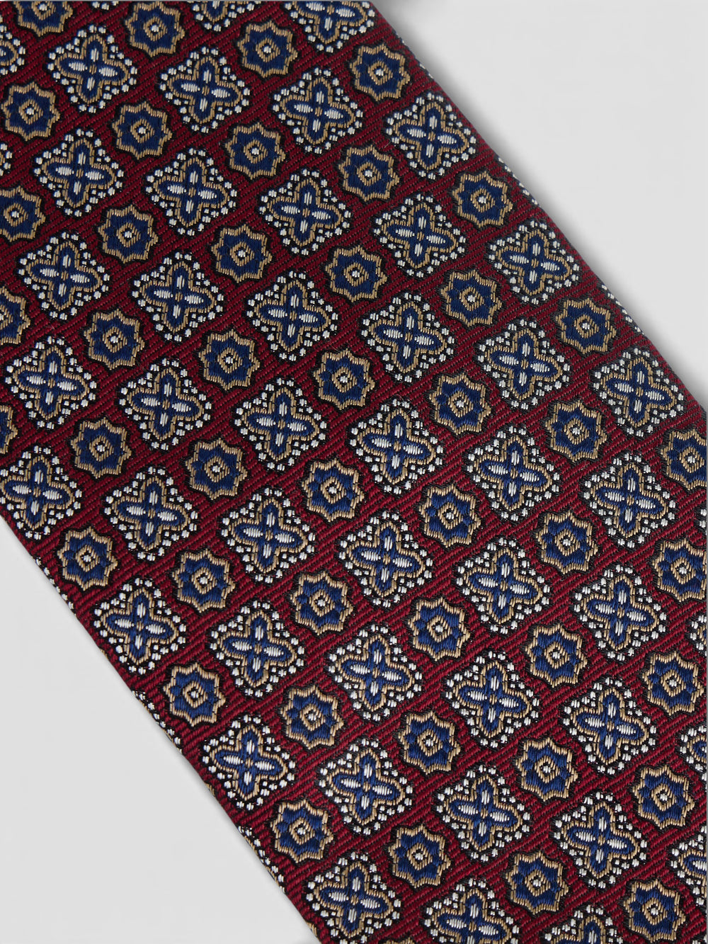 Burgundy floral pattern tie