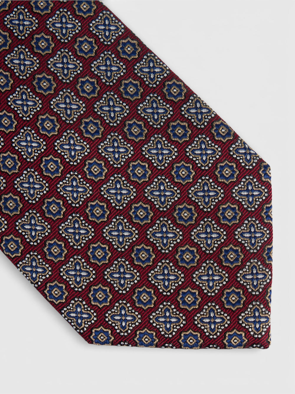 Burgundy floral pattern tie