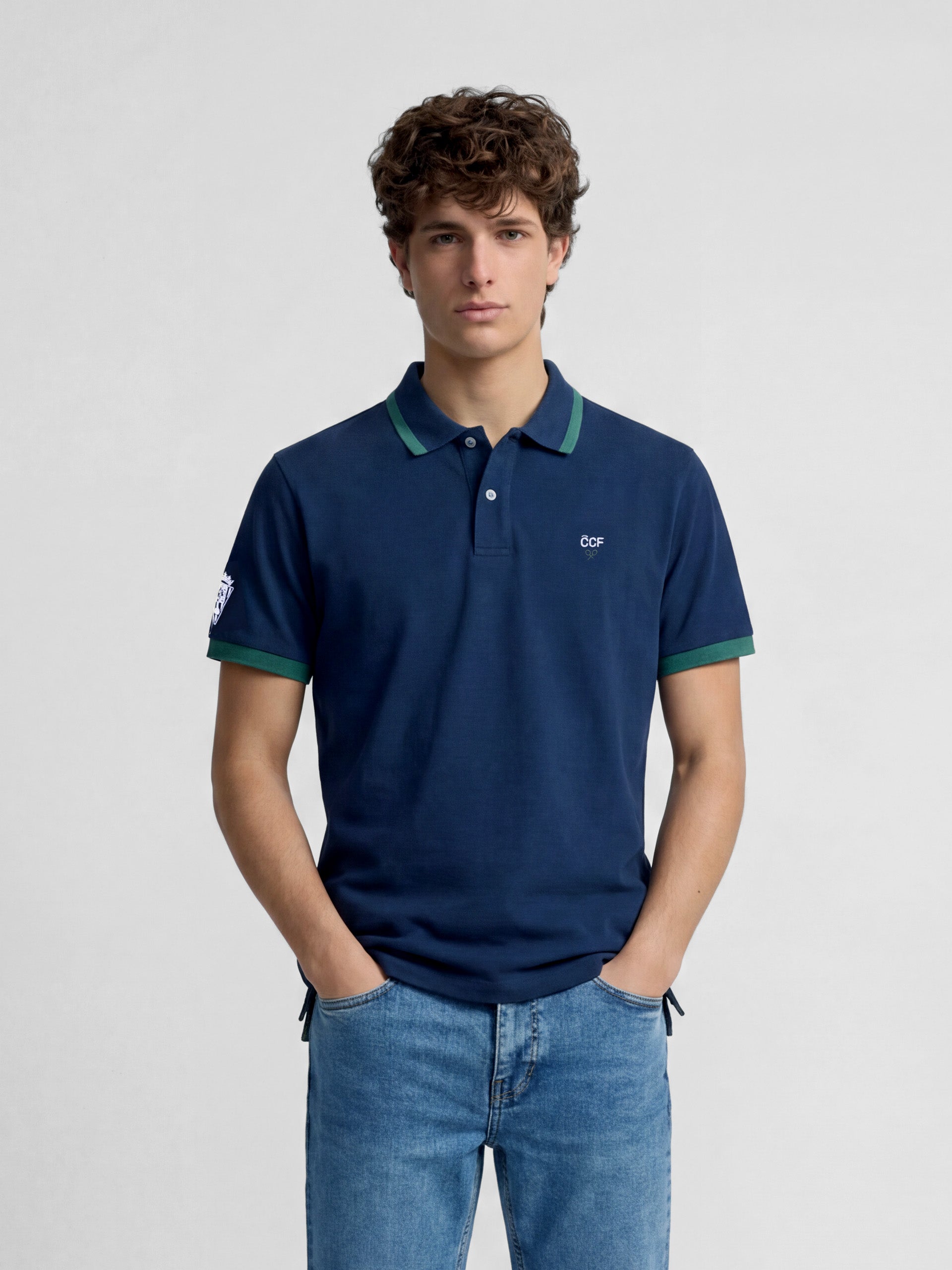 Polo silbon CCF azul marino