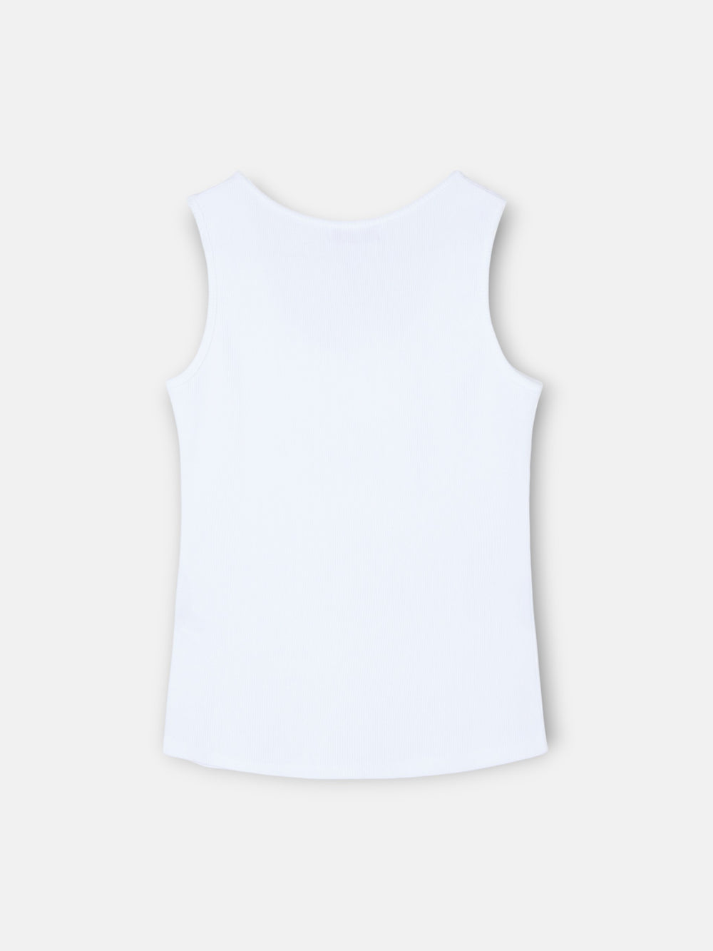 Camisola de mulher tank silbon apliques branca