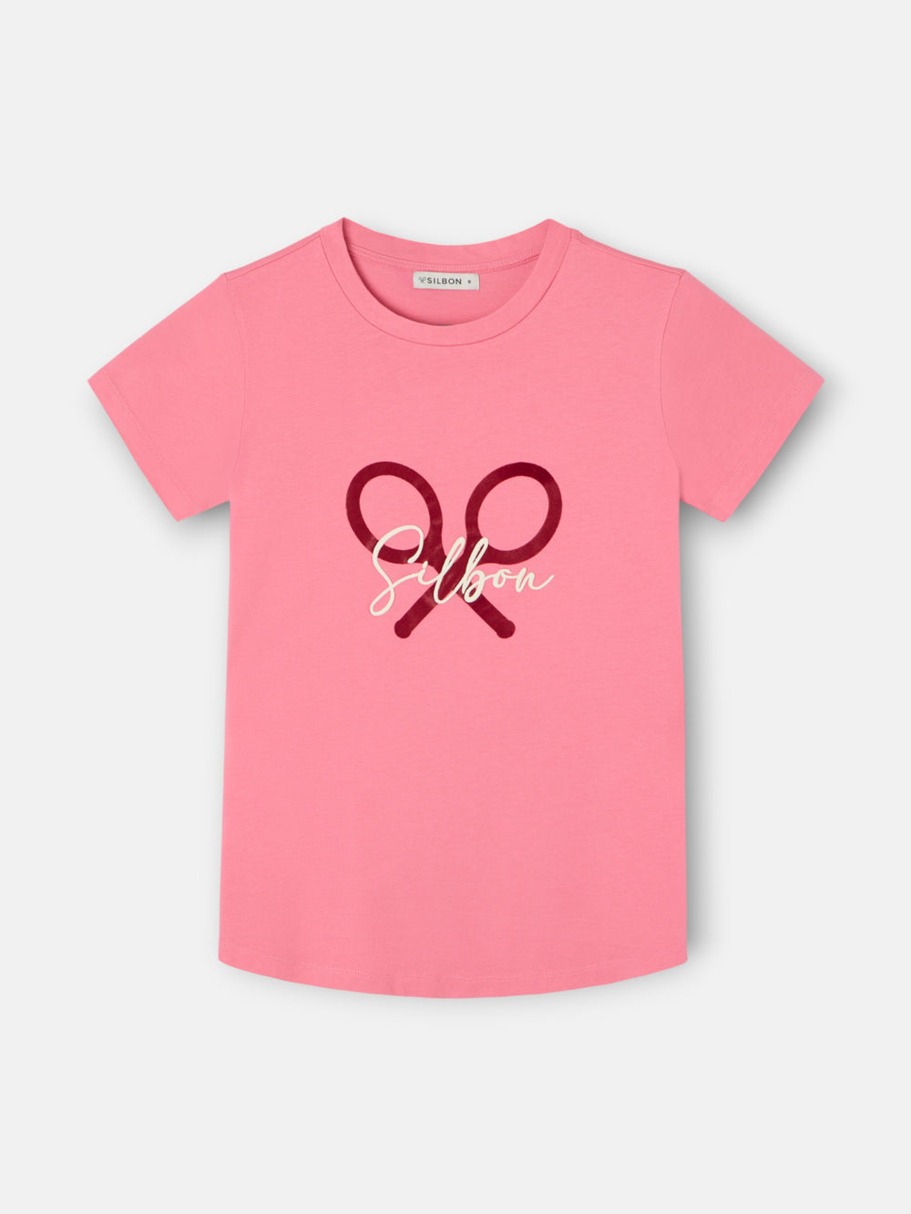 Classic women's t-shirt pink racket