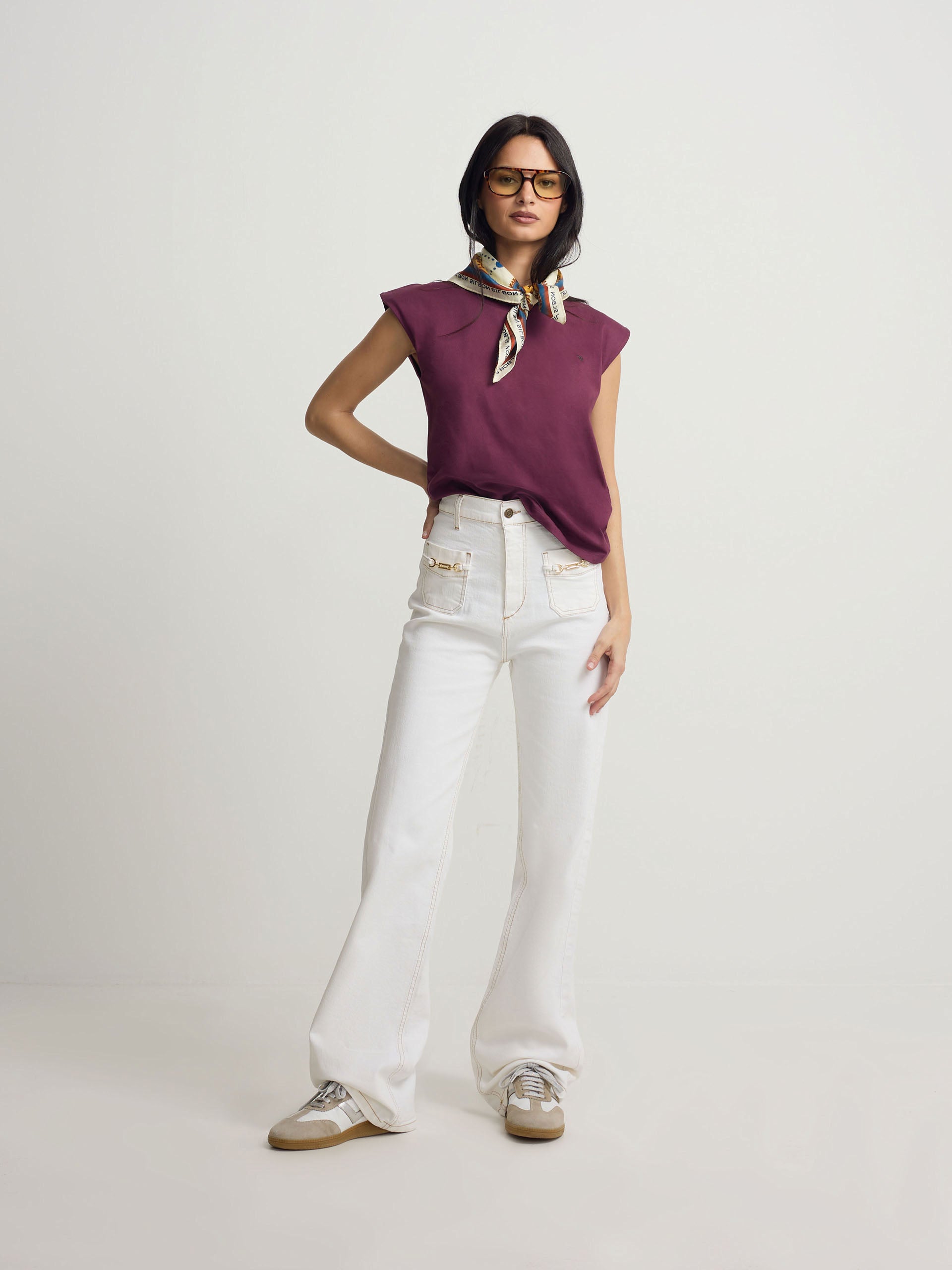 Camiseta woman sun burdeos