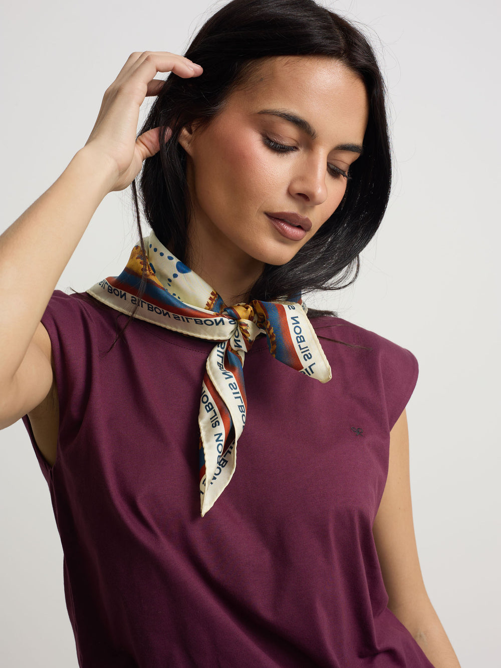 T-shirt femme soleil bordeaux