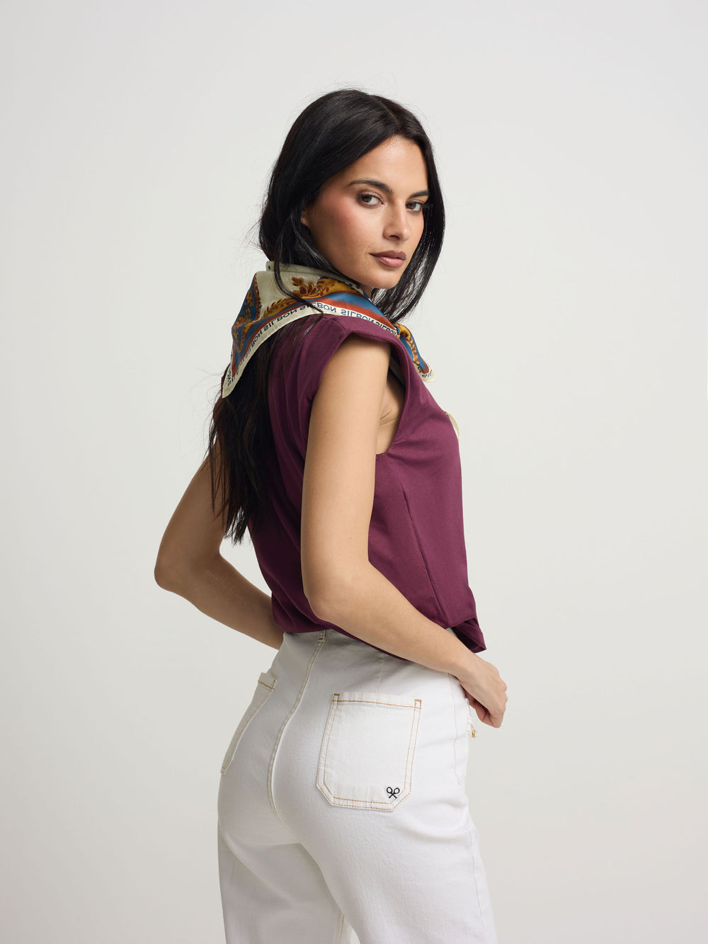 T-shirt femme soleil bordeaux