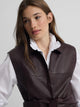 Braided burgundy leather vest