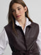 Braided burgundy leather vest