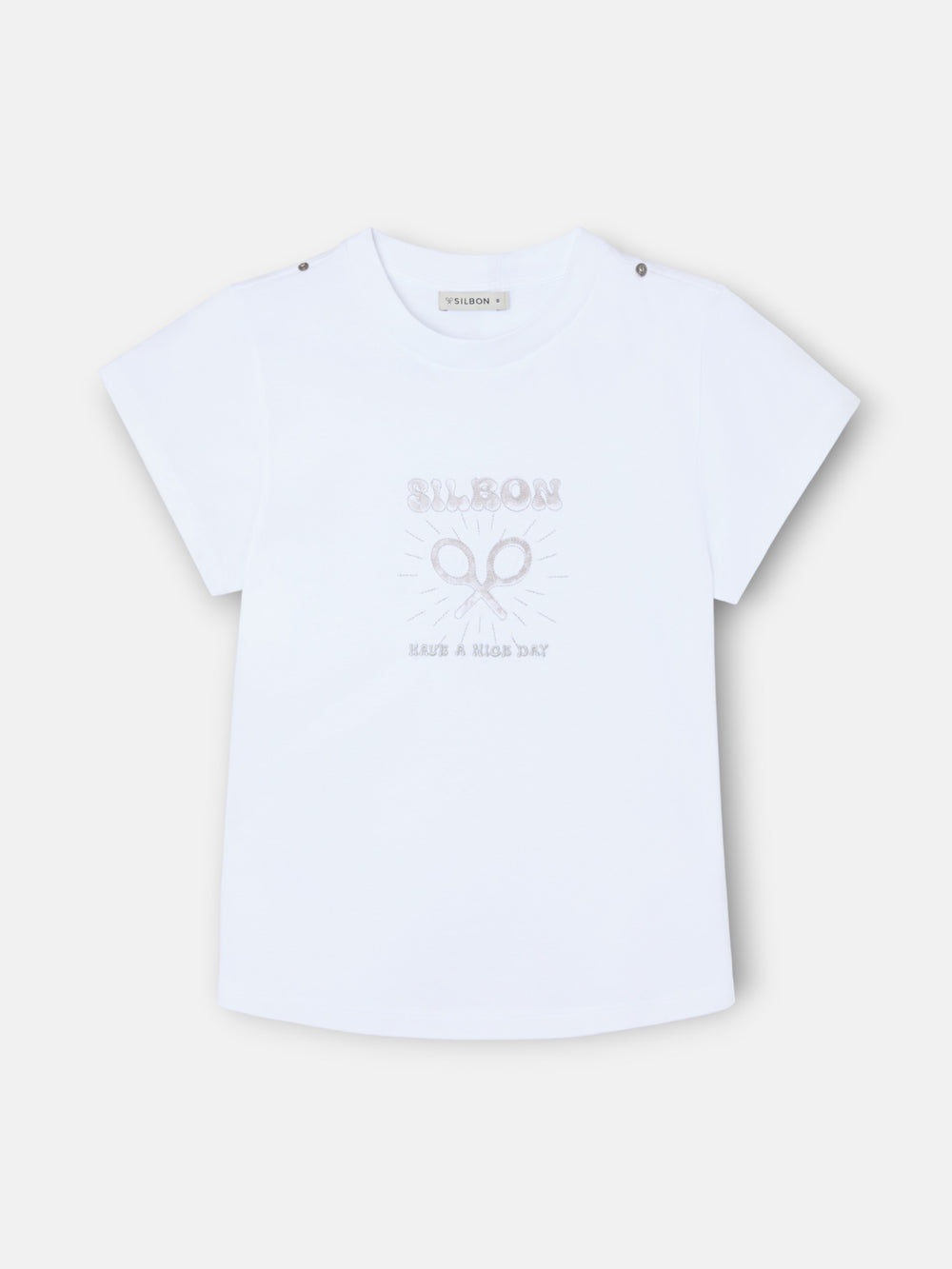 Camiseta woman roll out have a nice day blanca
