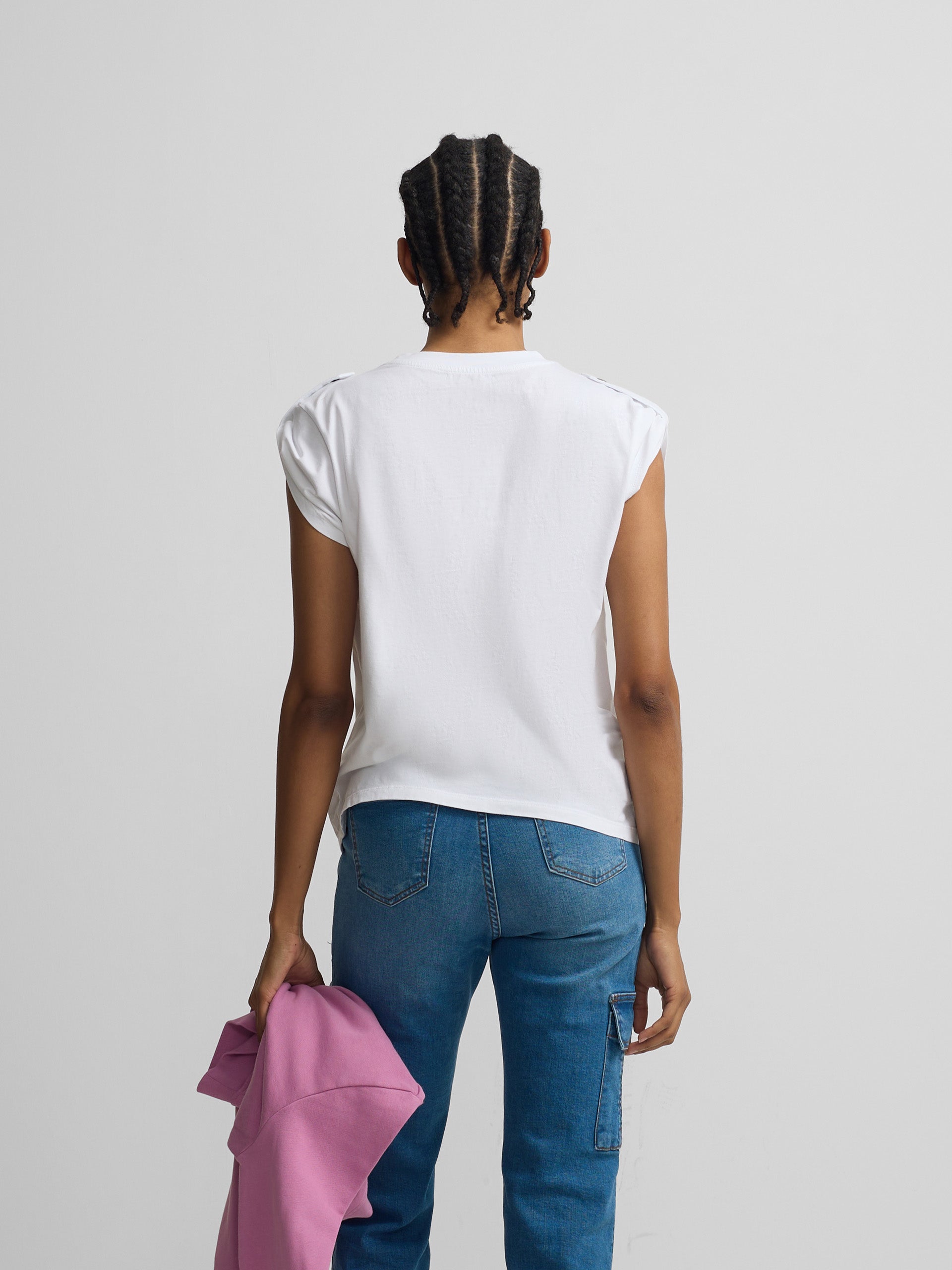 T-shirt mulher roll out have a nice day branca