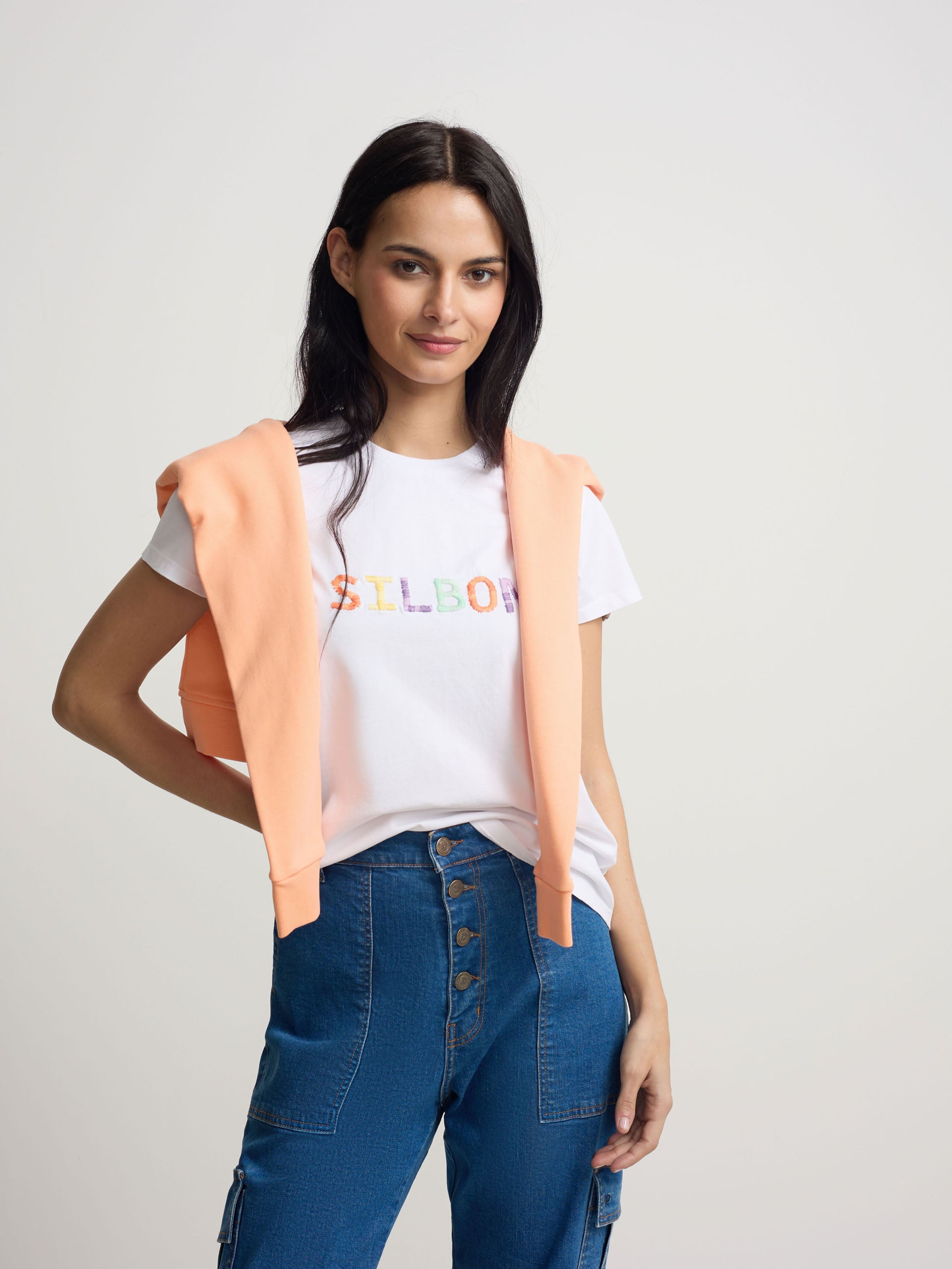 White Silbon Scribbled Women's T-shirt
