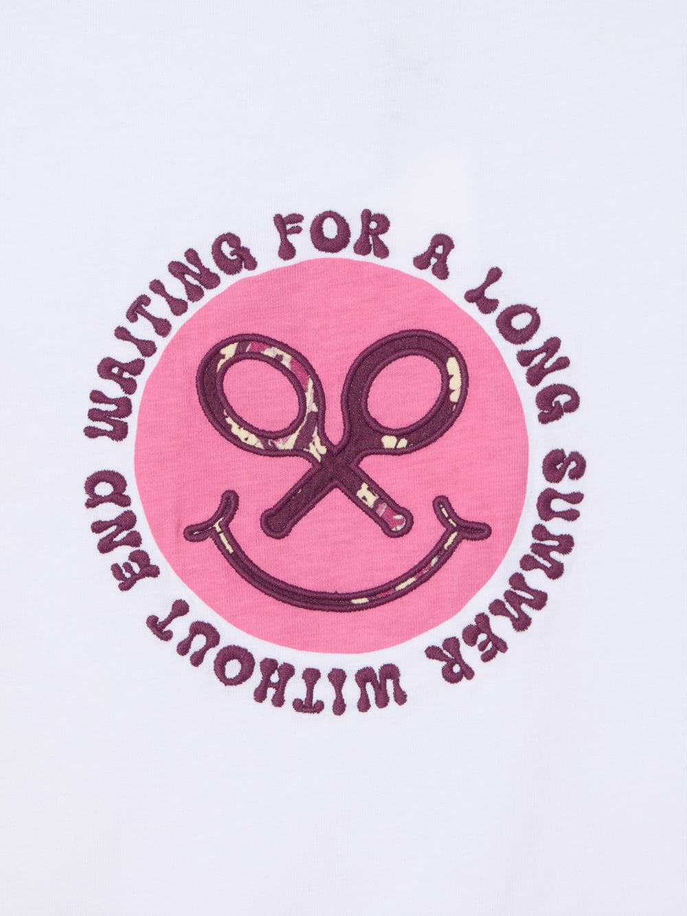 T-shirt femme smile imprimé blanc