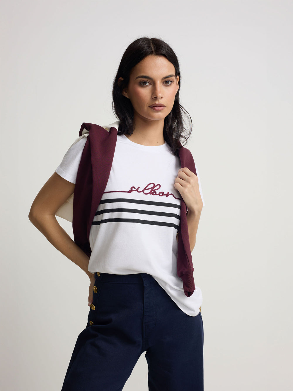 Camiseta woman silbon cordon blanca