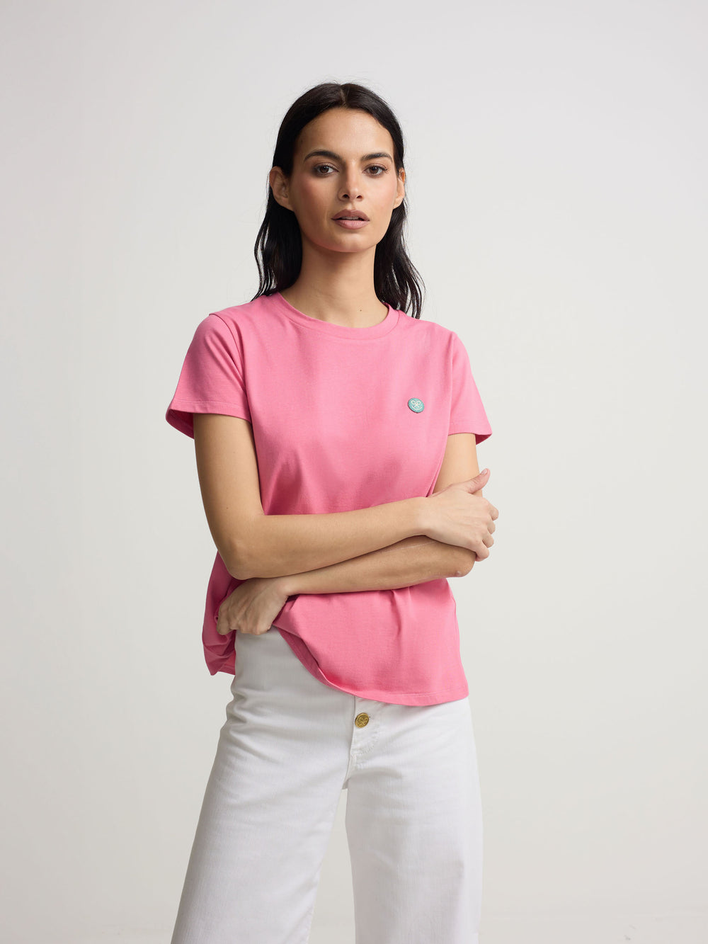 Camiseta woman silbon smile rosa