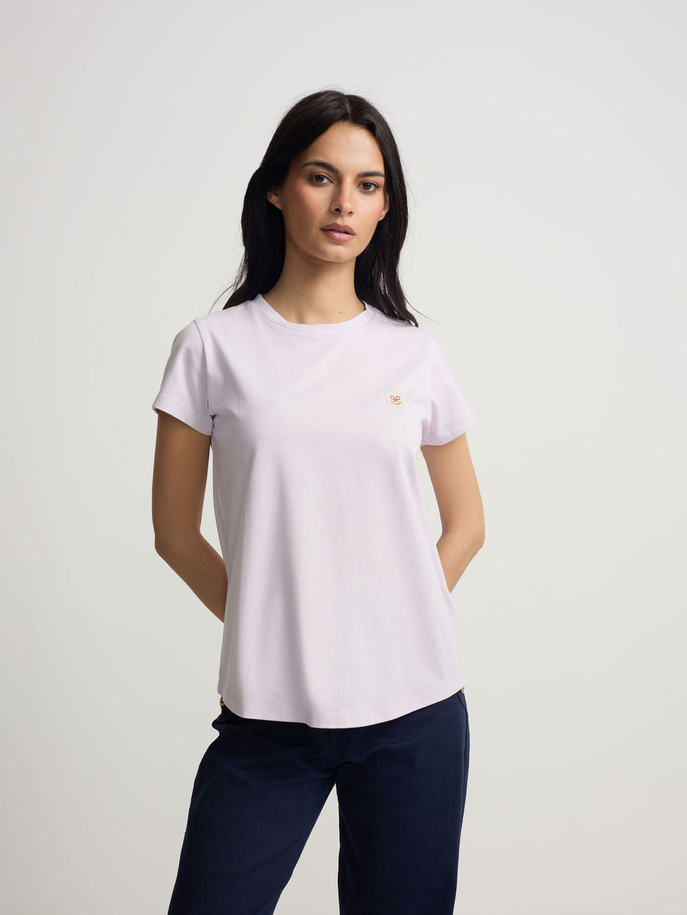 Camiseta woman smile estampado morada