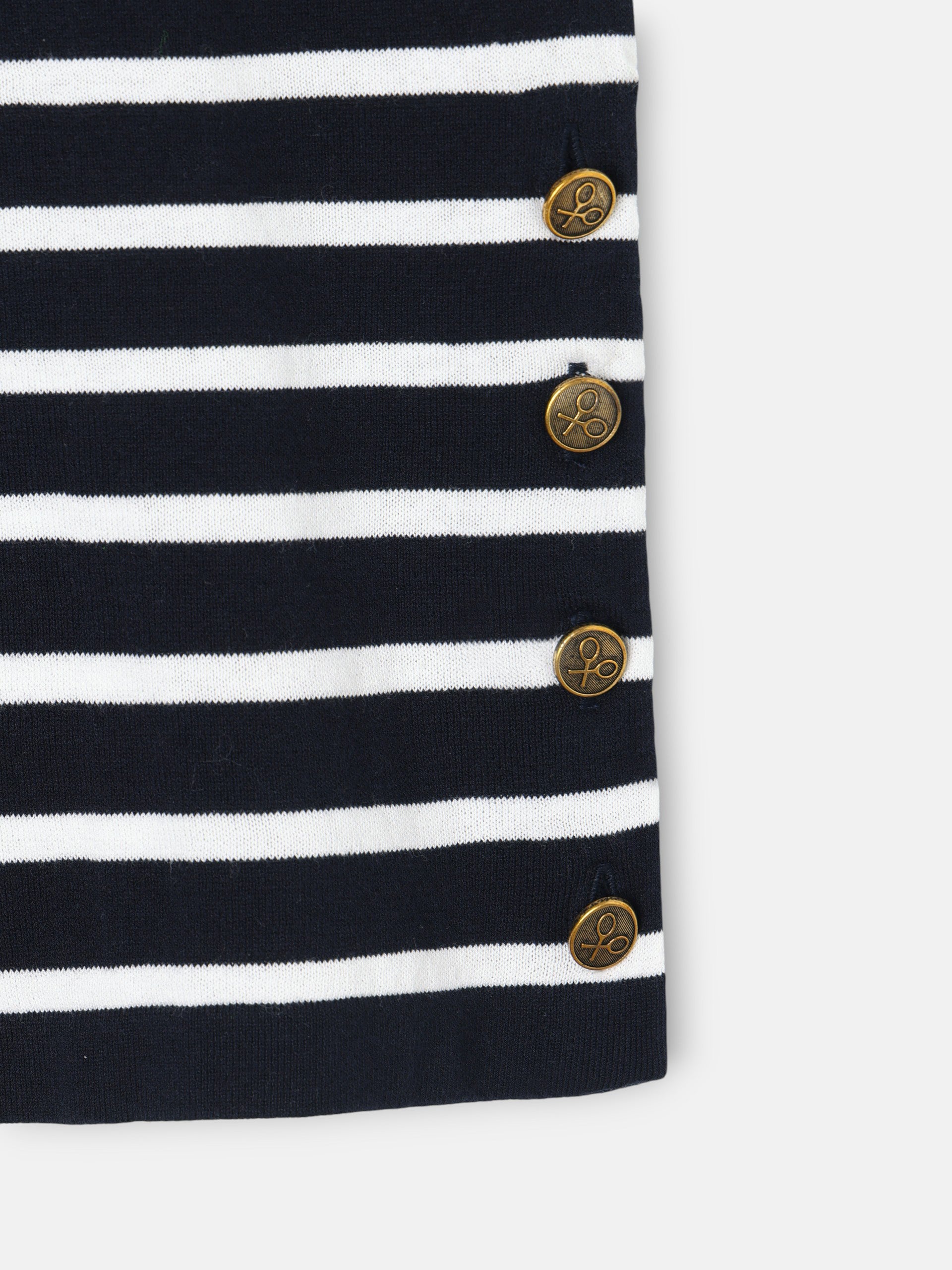 T-shirt en maille rayée marine et écru