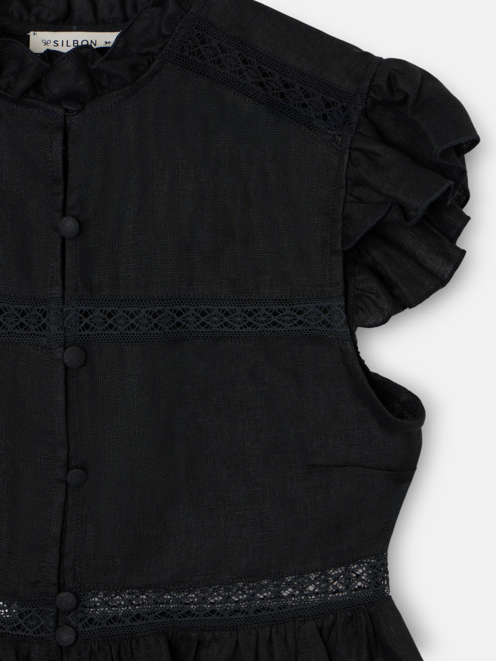 Blusa detalles bordados negra