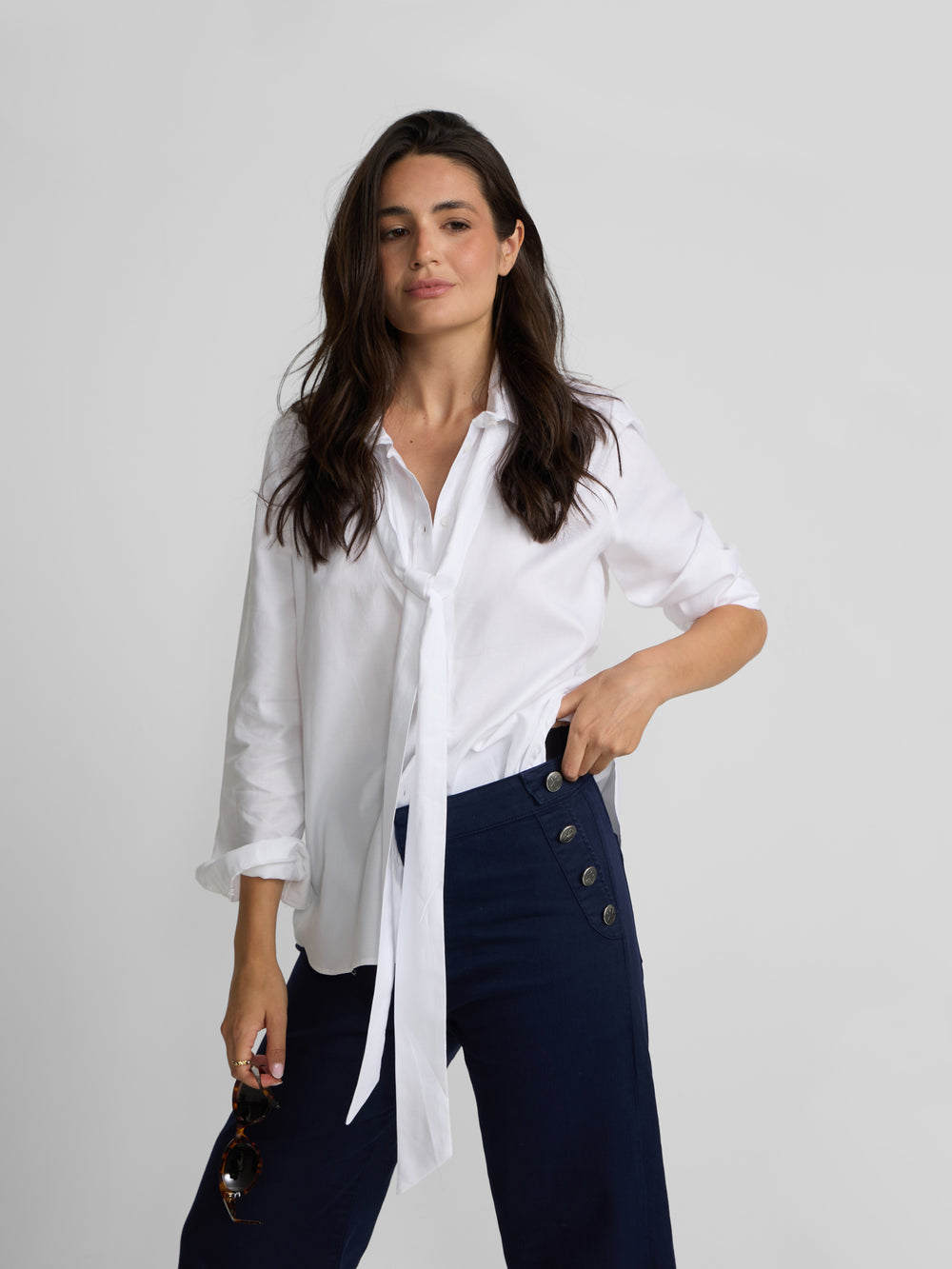 Chemise blanche à nouer