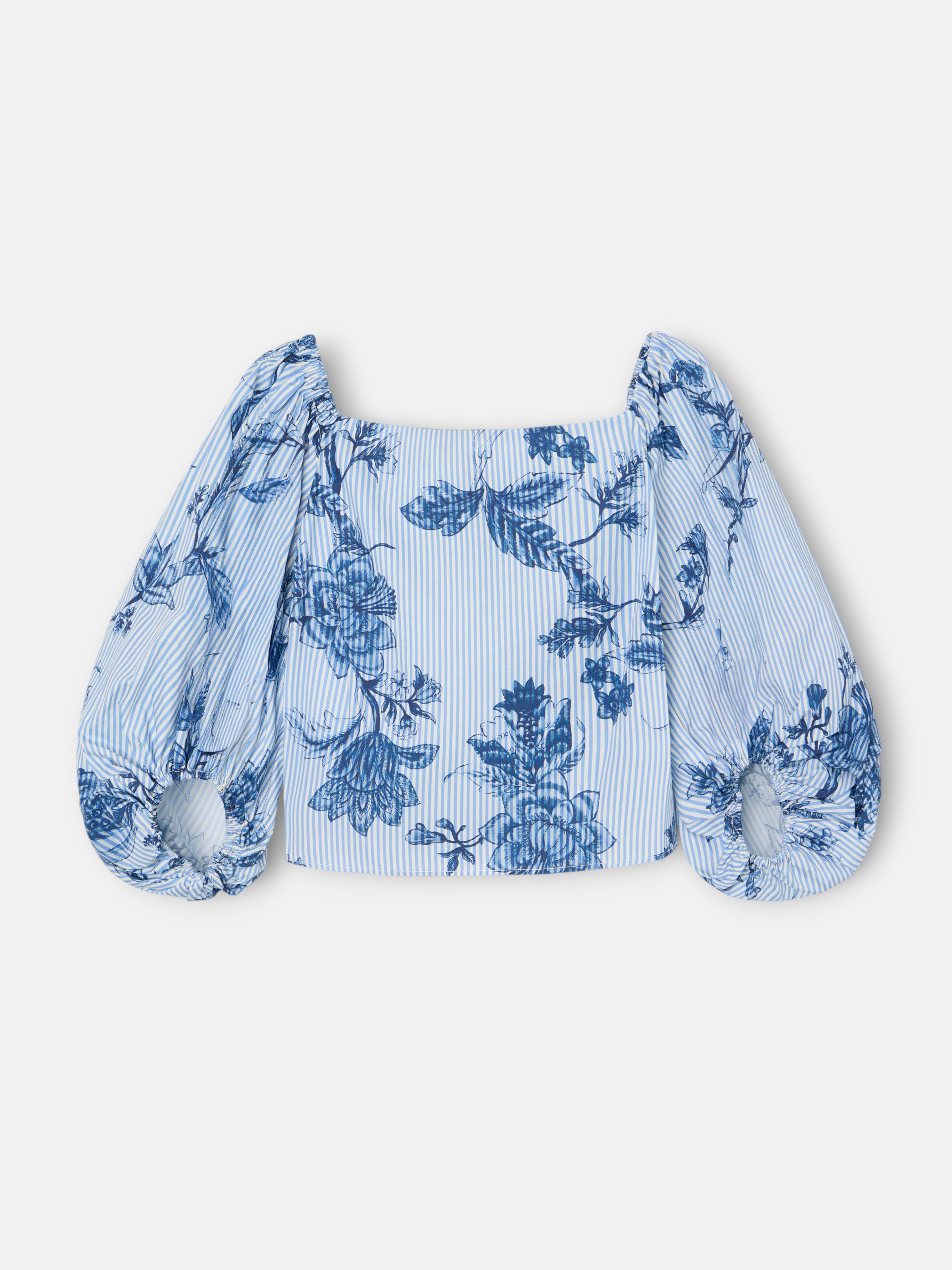 Striped sky blue bandeau top