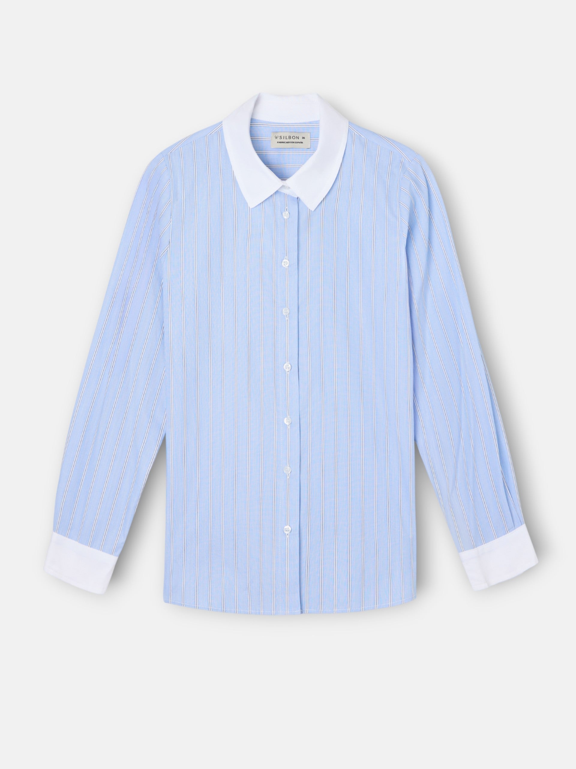 Light blue striped structured shirt
