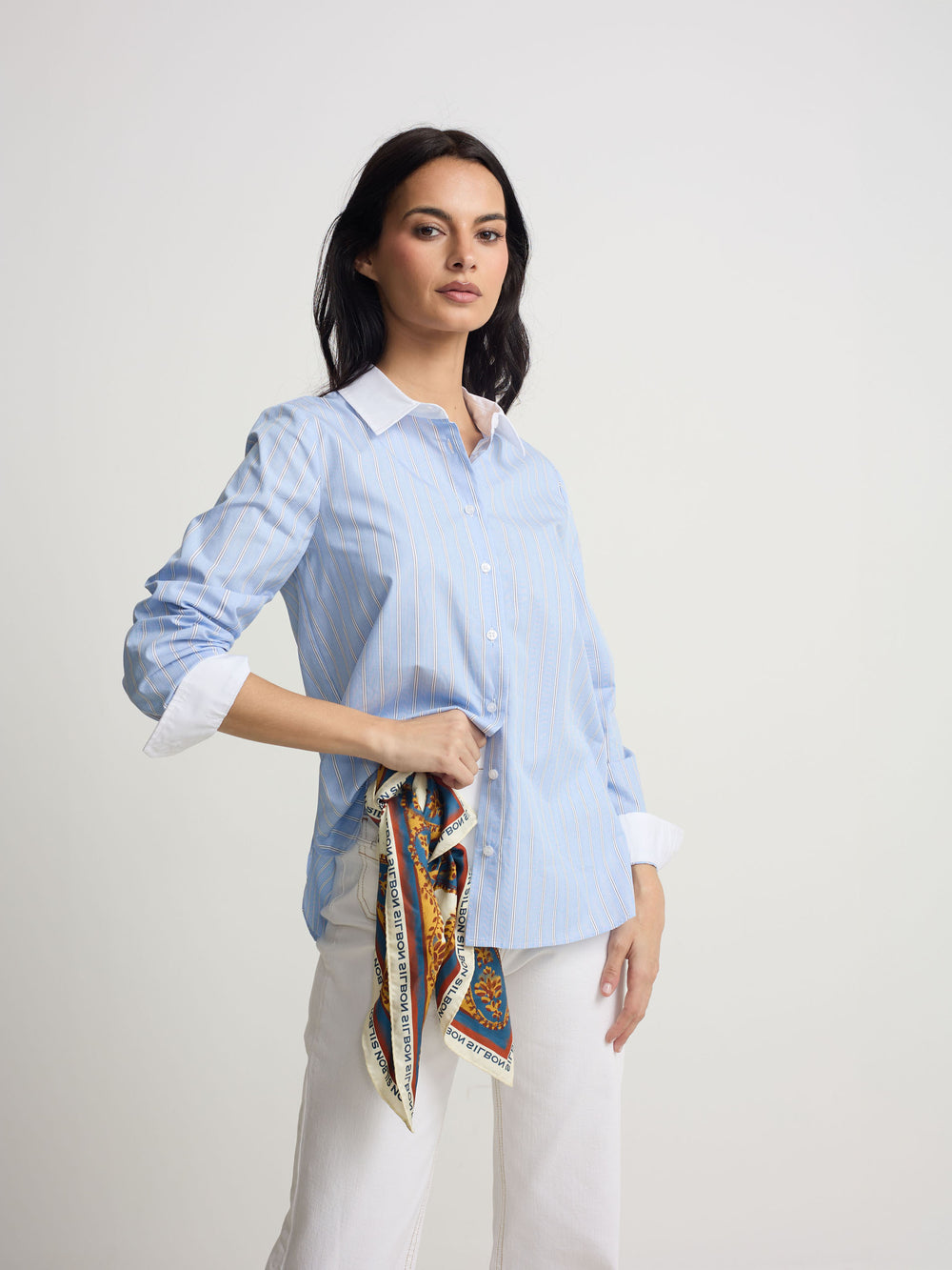 Chemise à rayures bleu ciel