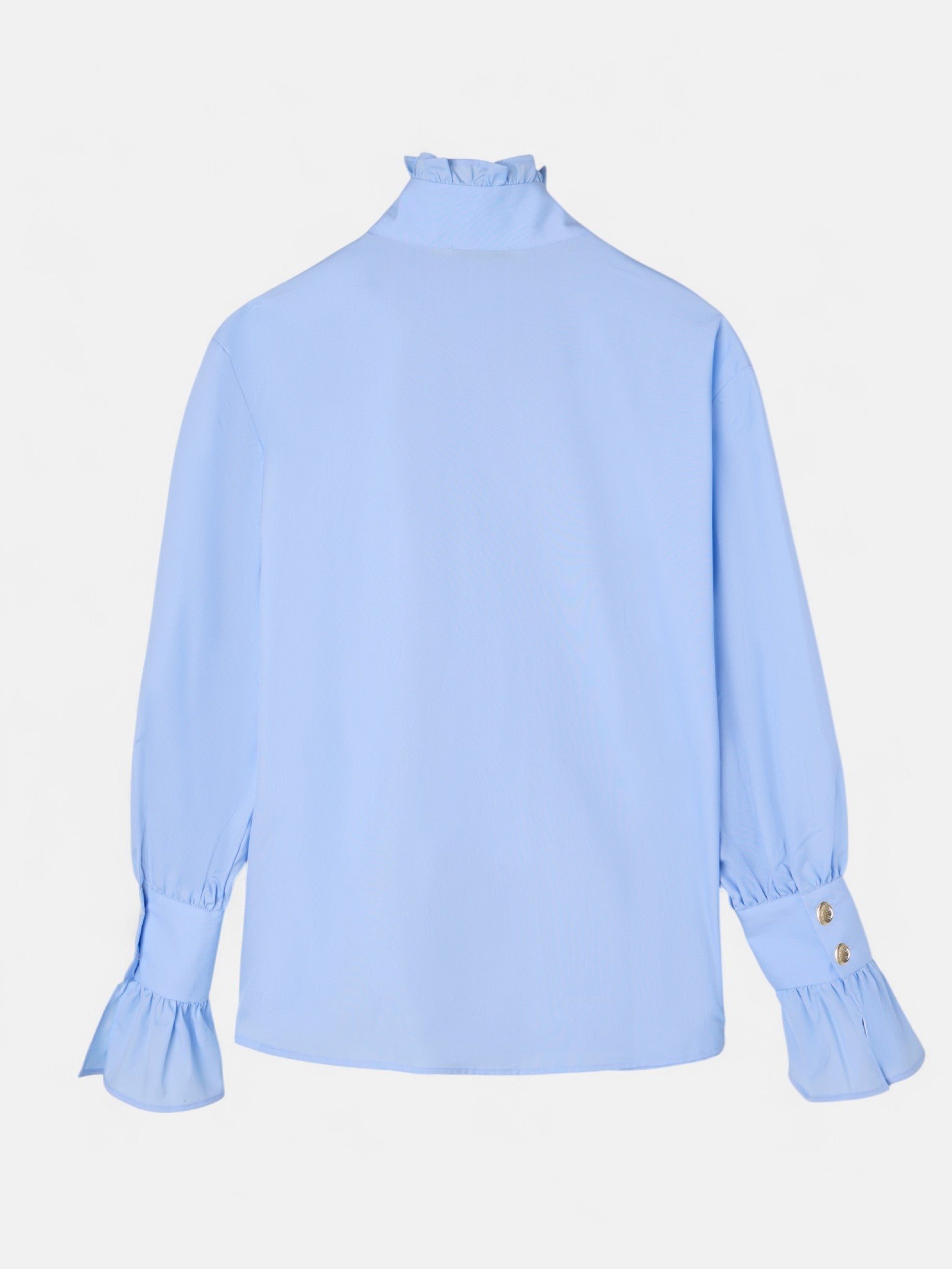 Camisa com detalhe no punho azul-claro