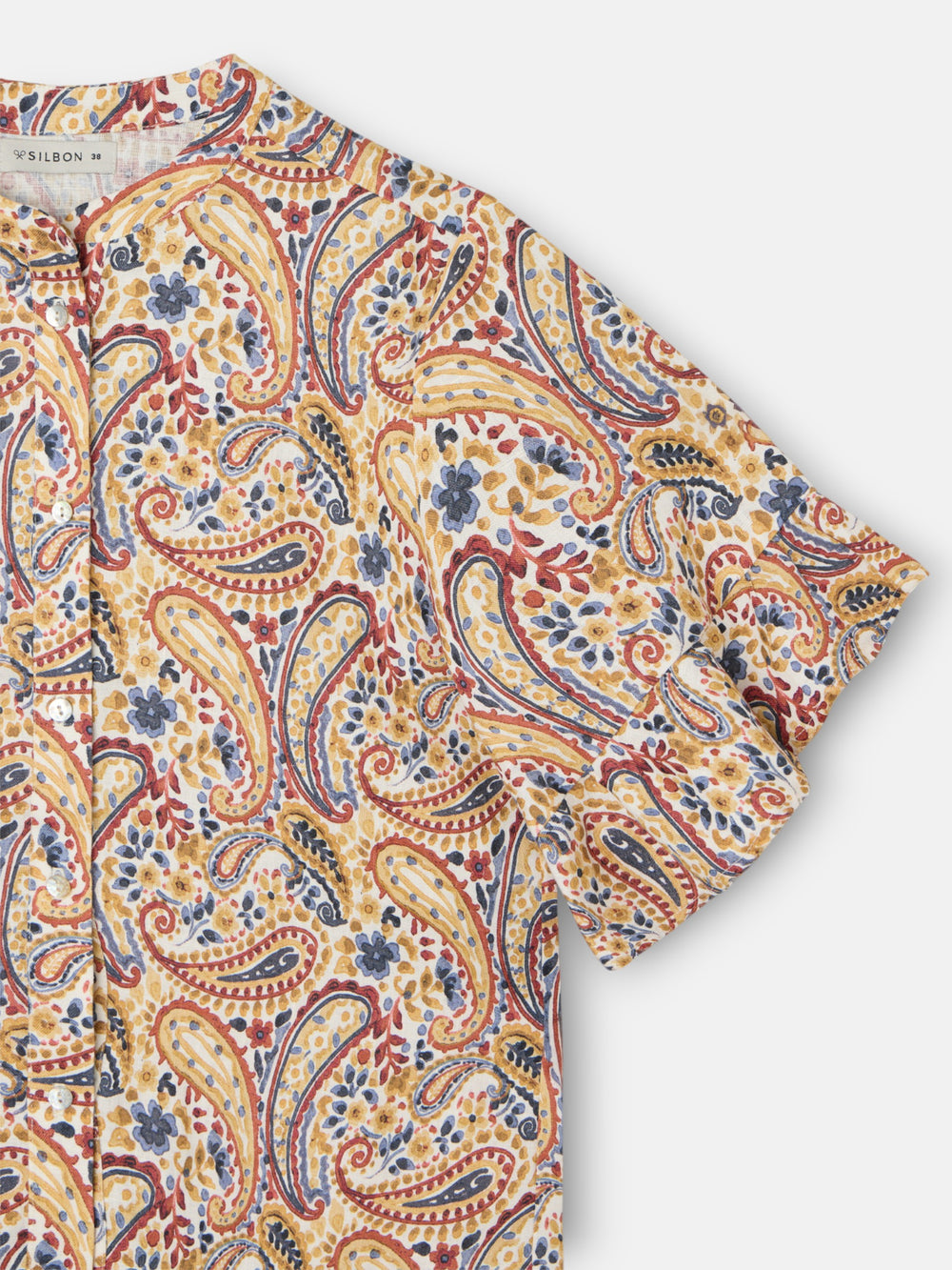 Blusa de manga com folho estampada com laranjas