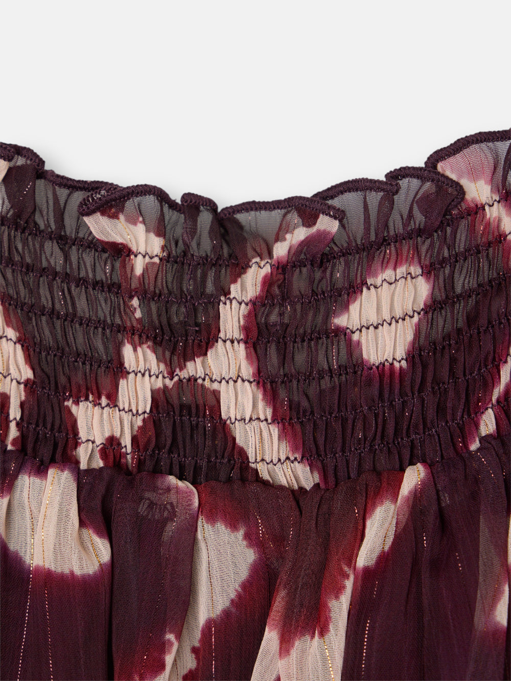 Blouse froncée à imprimé marron